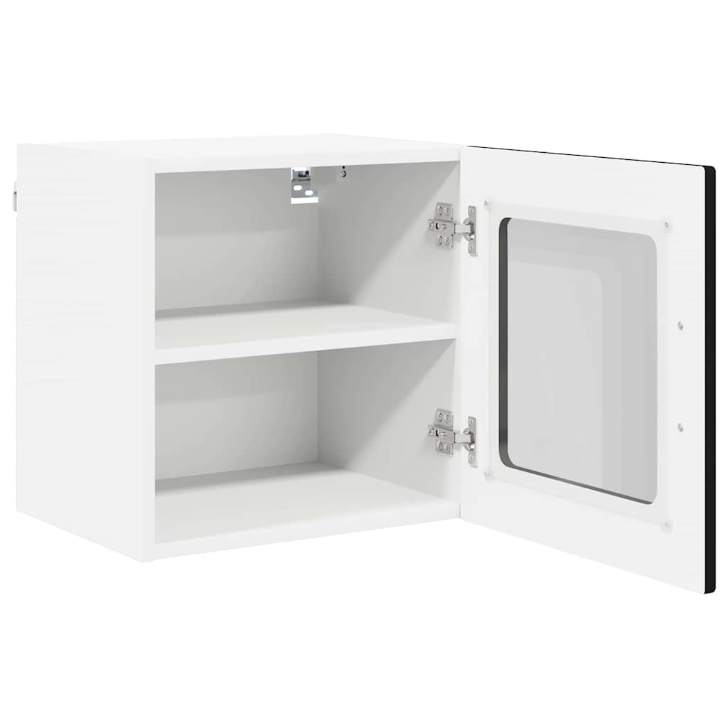 Wall Glass Cabinet PORTO Black 40 x 31 x 40 cm Engineered Wood