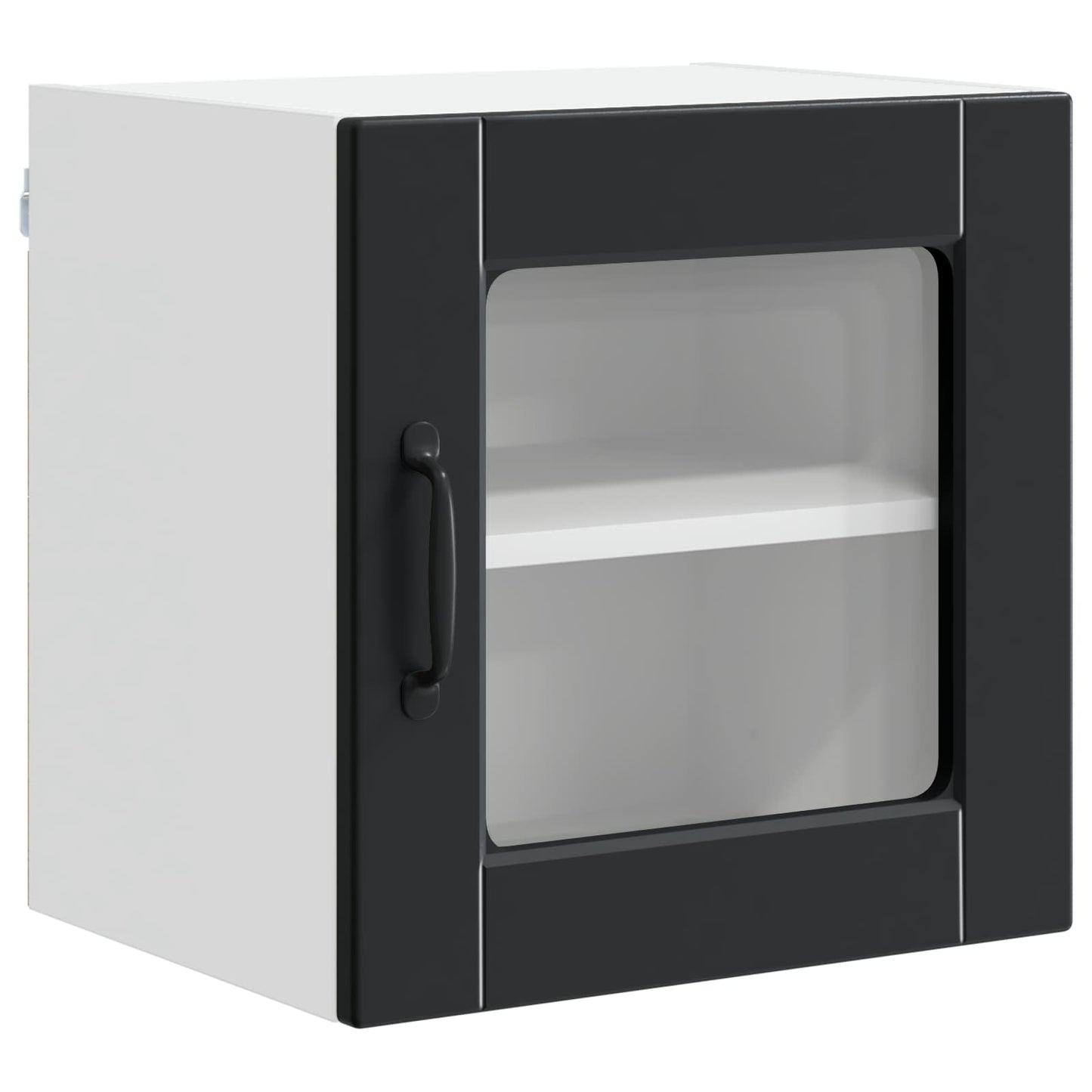 Wall Glass Cabinet PORTO 2 pcs Black 40 x 31 x 40 cm