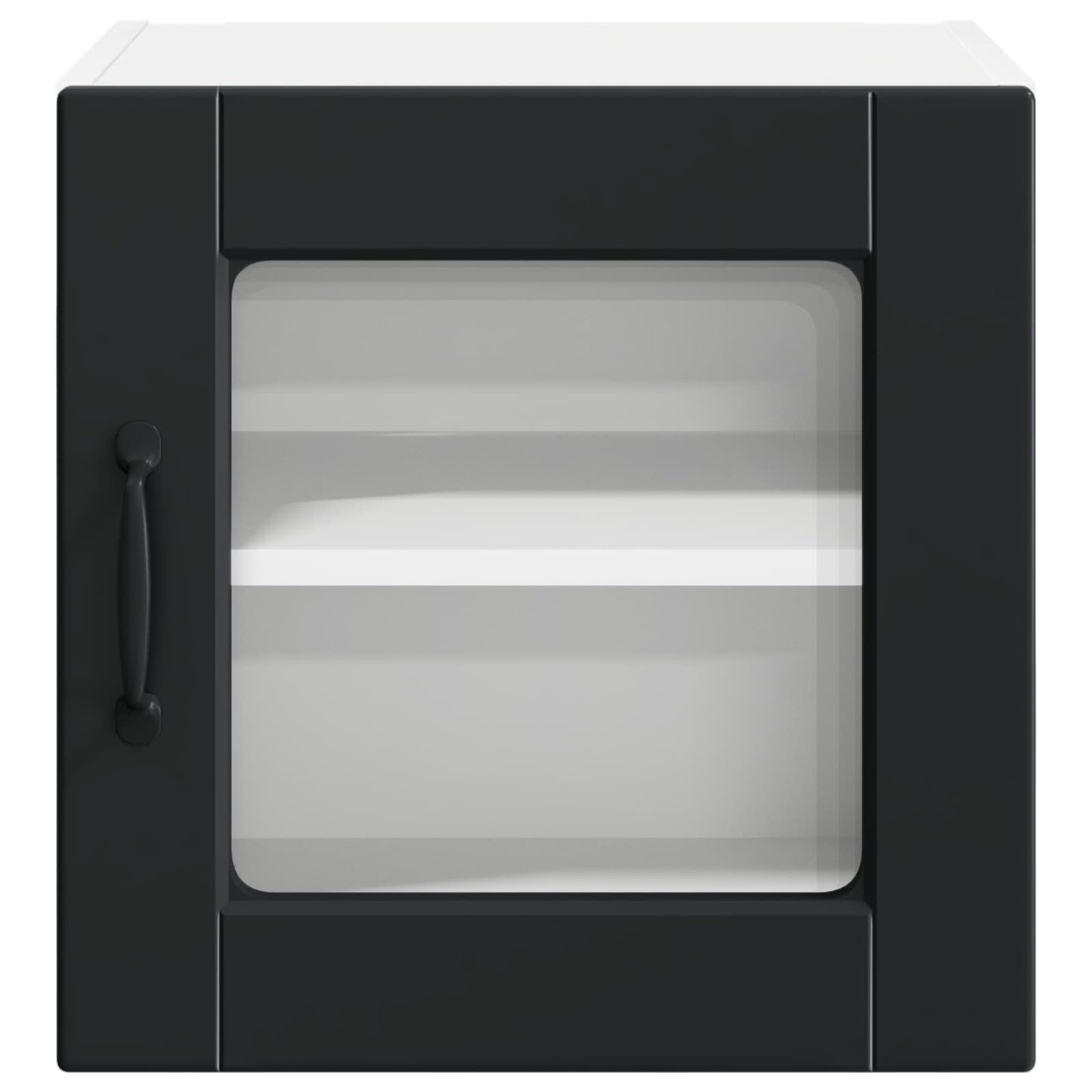 Wall Glass Cabinet PORTO 2 pcs Black 40 x 31 x 40 cm