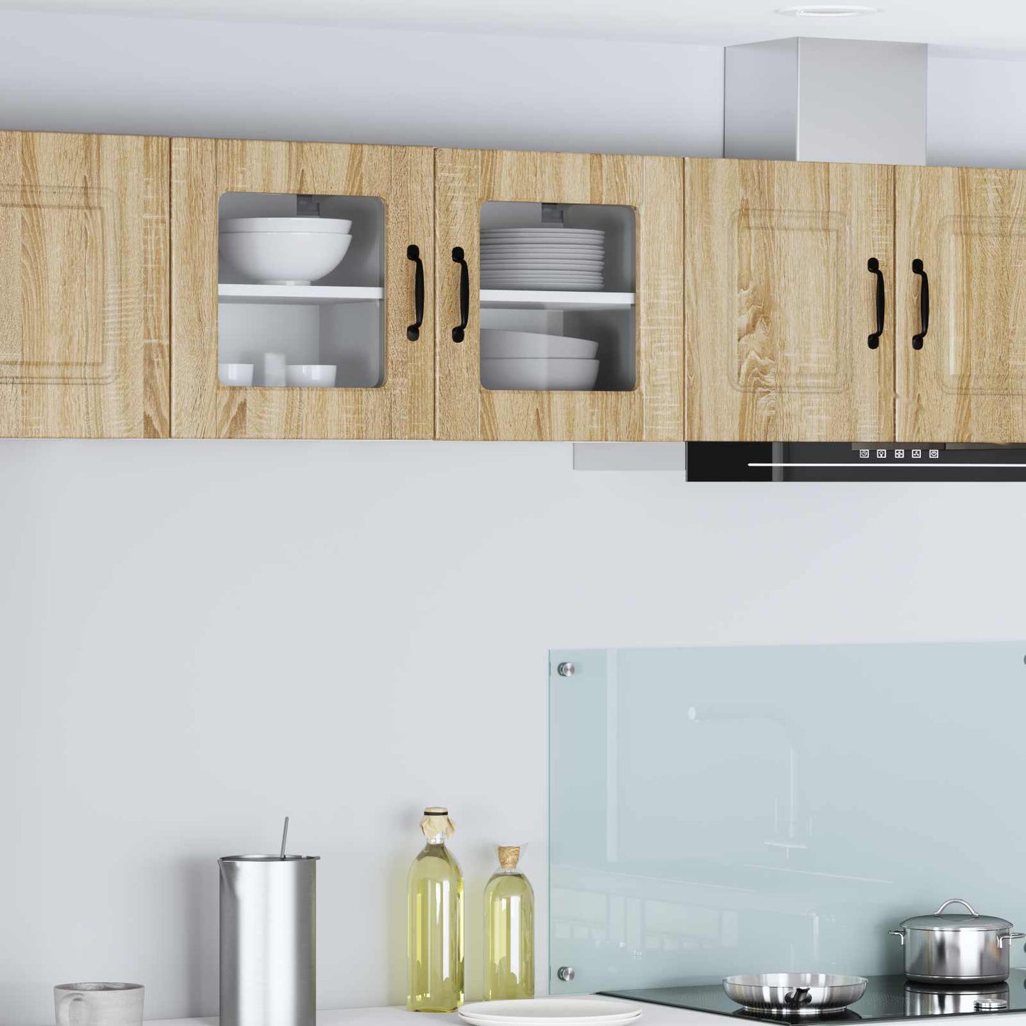 Wall Glass Cabinet PORTO 2 pcs Sonoma Oak 40 x 31 x 40 cm