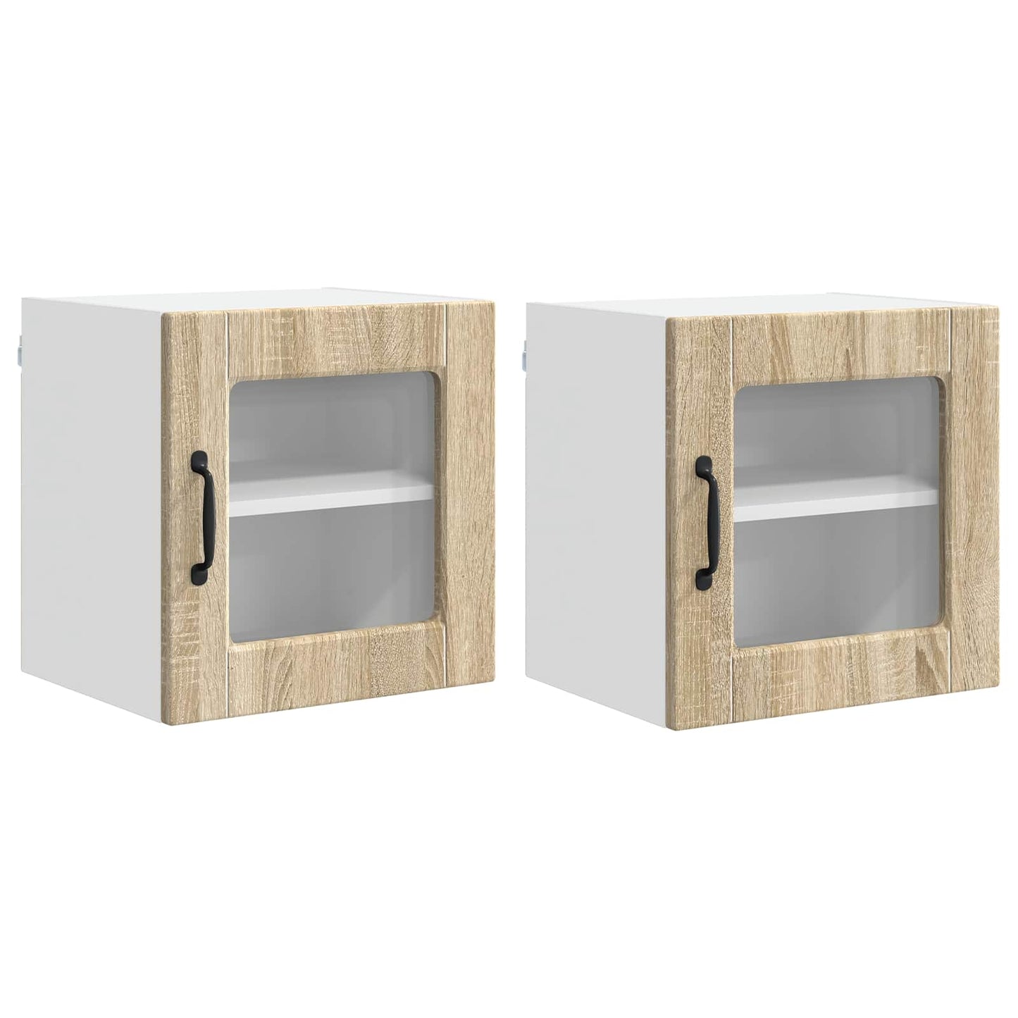 Wall Glass Cabinet PORTO 2 pcs Sonoma Oak 40 x 31 x 40 cm