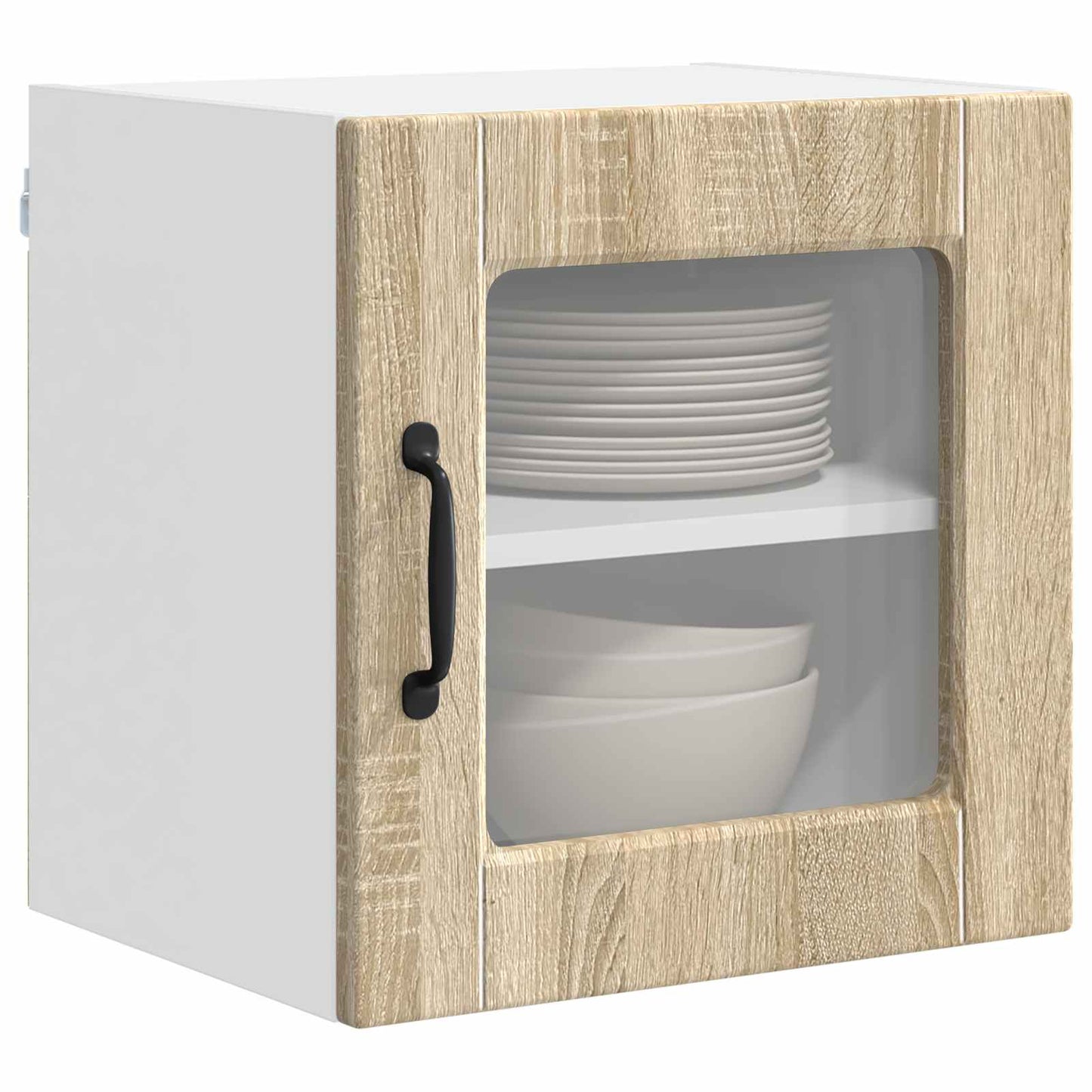 Wall Glass Cabinet PORTO 2 pcs Sonoma Oak 40 x 31 x 40 cm