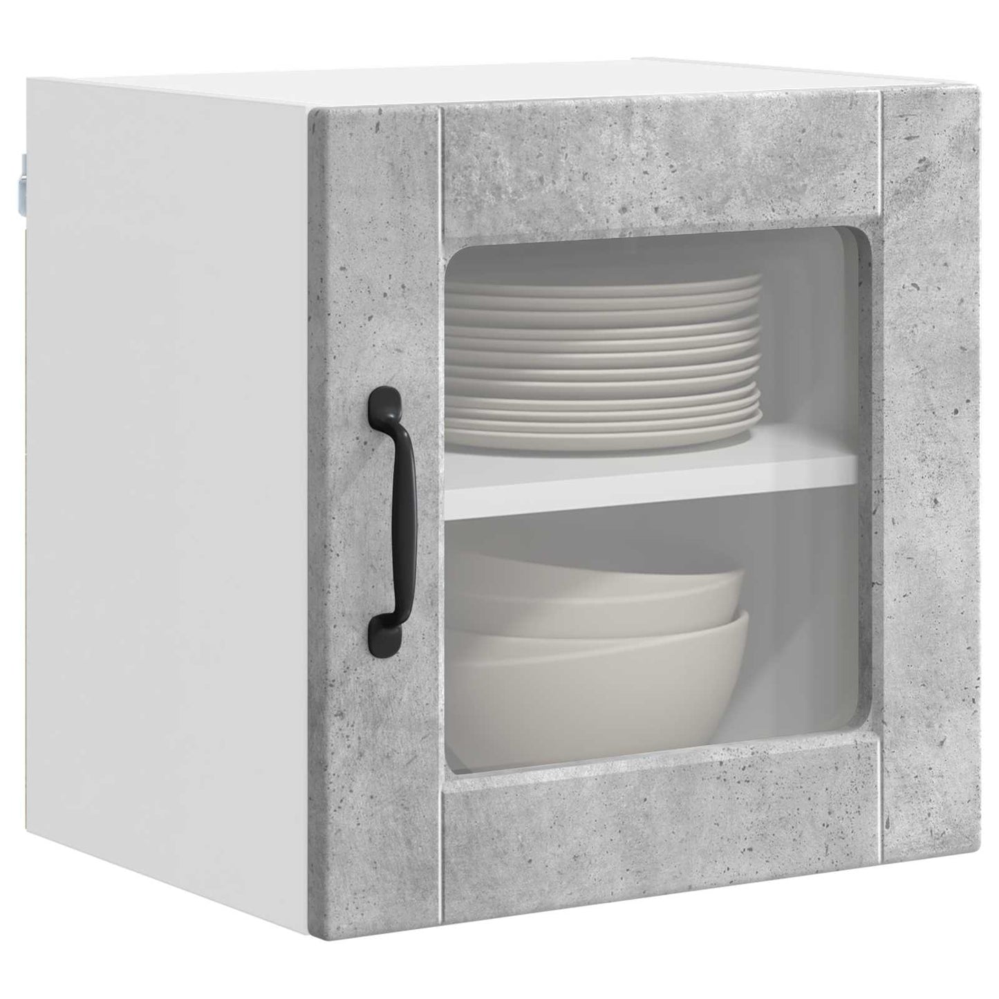 Wall Glass Cabinet PORTO Concrete Grey 40 x 31 x 40 cm