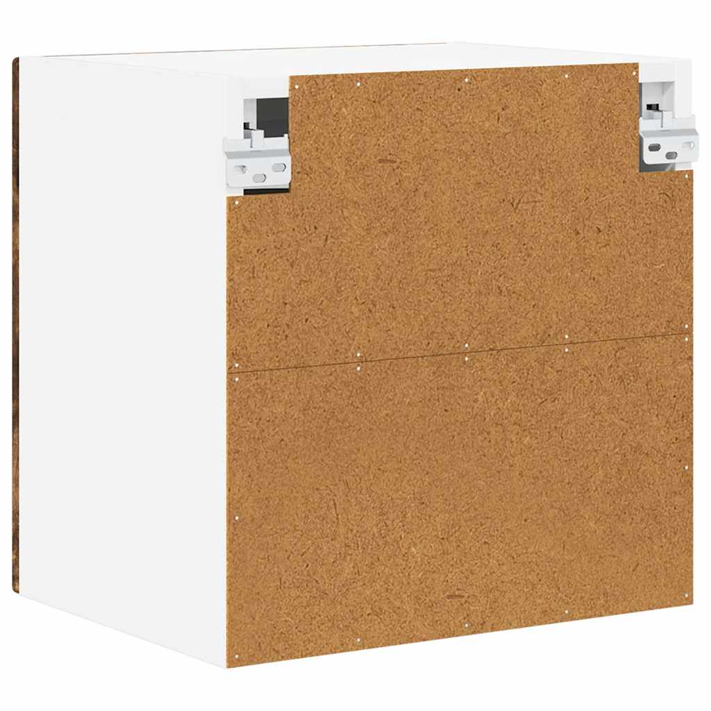 Wall Glass Cabinet PORTO 2 pcs Smoked Oak 40 x 31 x 40 cm