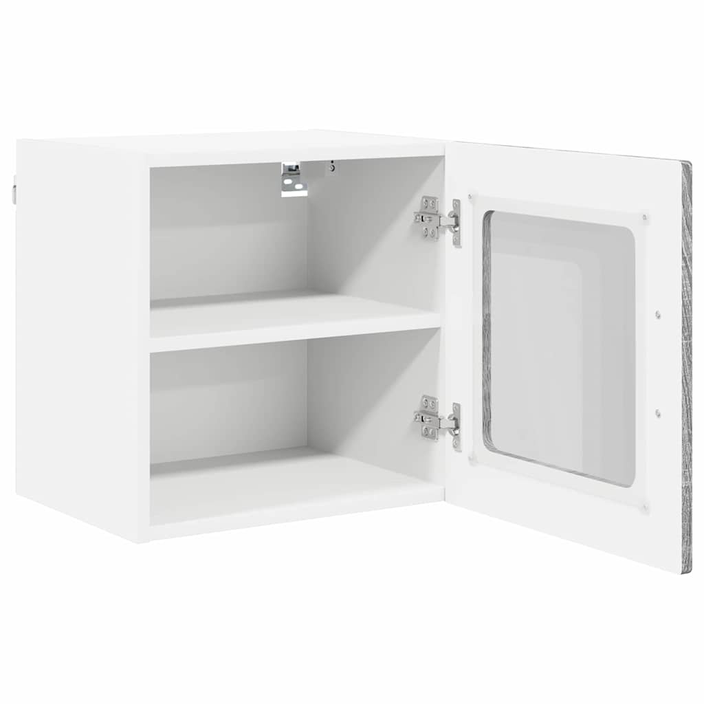 Wall Glass Cabinet PORTO 2 pcs Grey Sonoma 40 x 31 x 40 cm