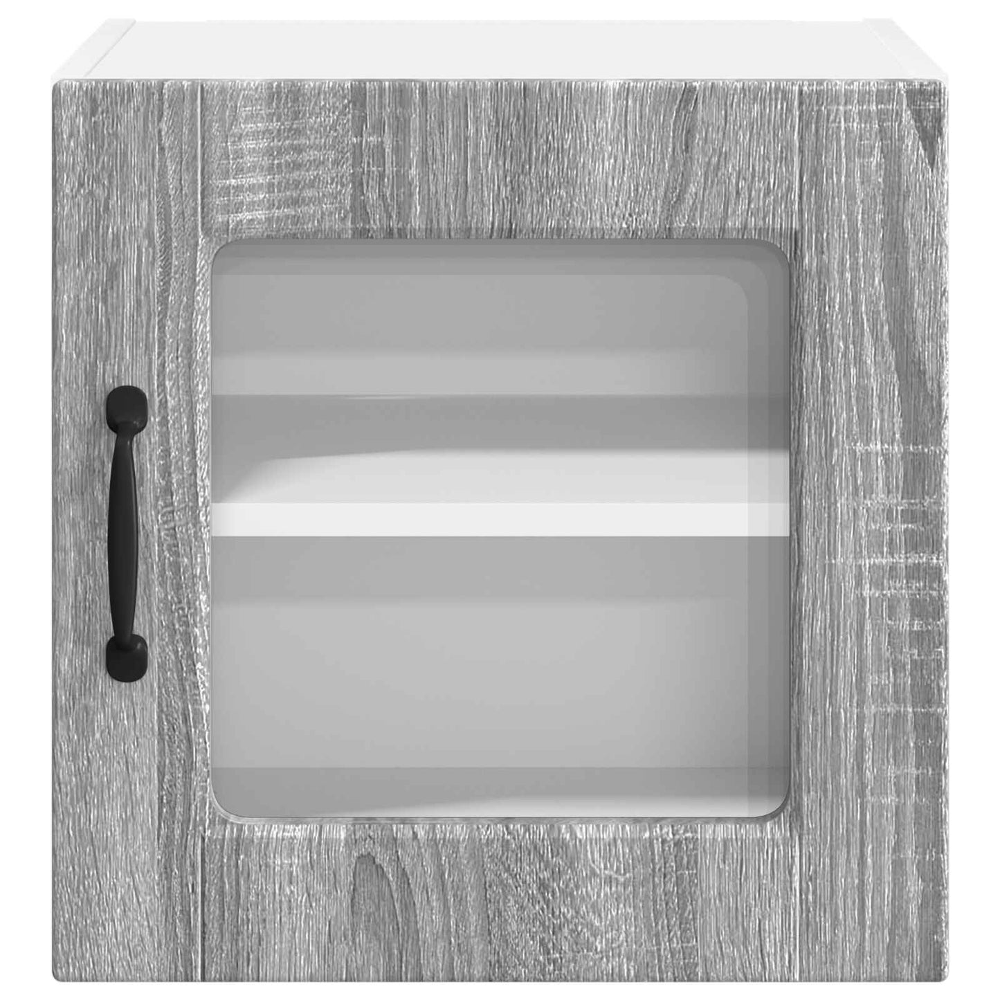 Wall Glass Cabinet PORTO 2 pcs Grey Sonoma Engineered Wood