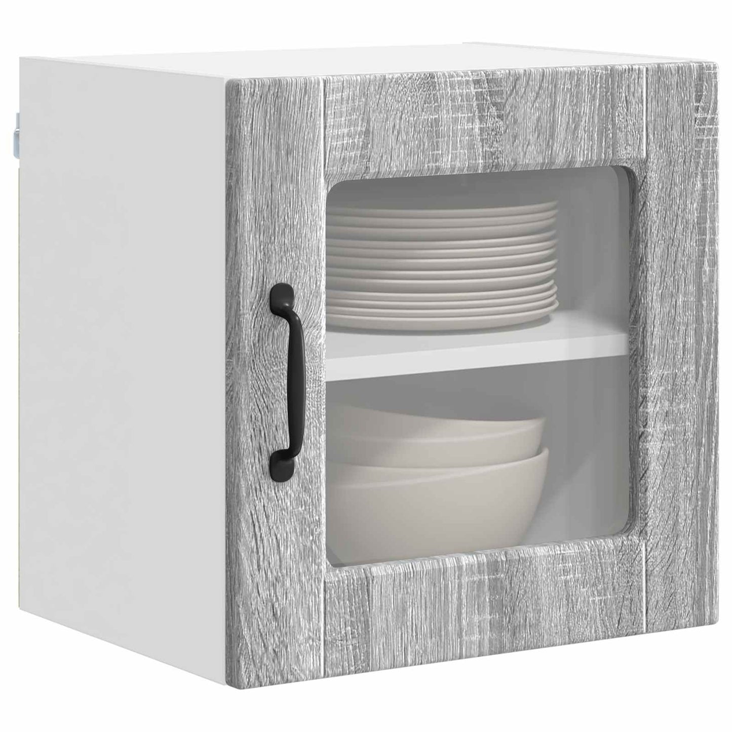 Wall Glass Cabinet PORTO 2 pcs Grey Sonoma 40 x 31 x 40 cm