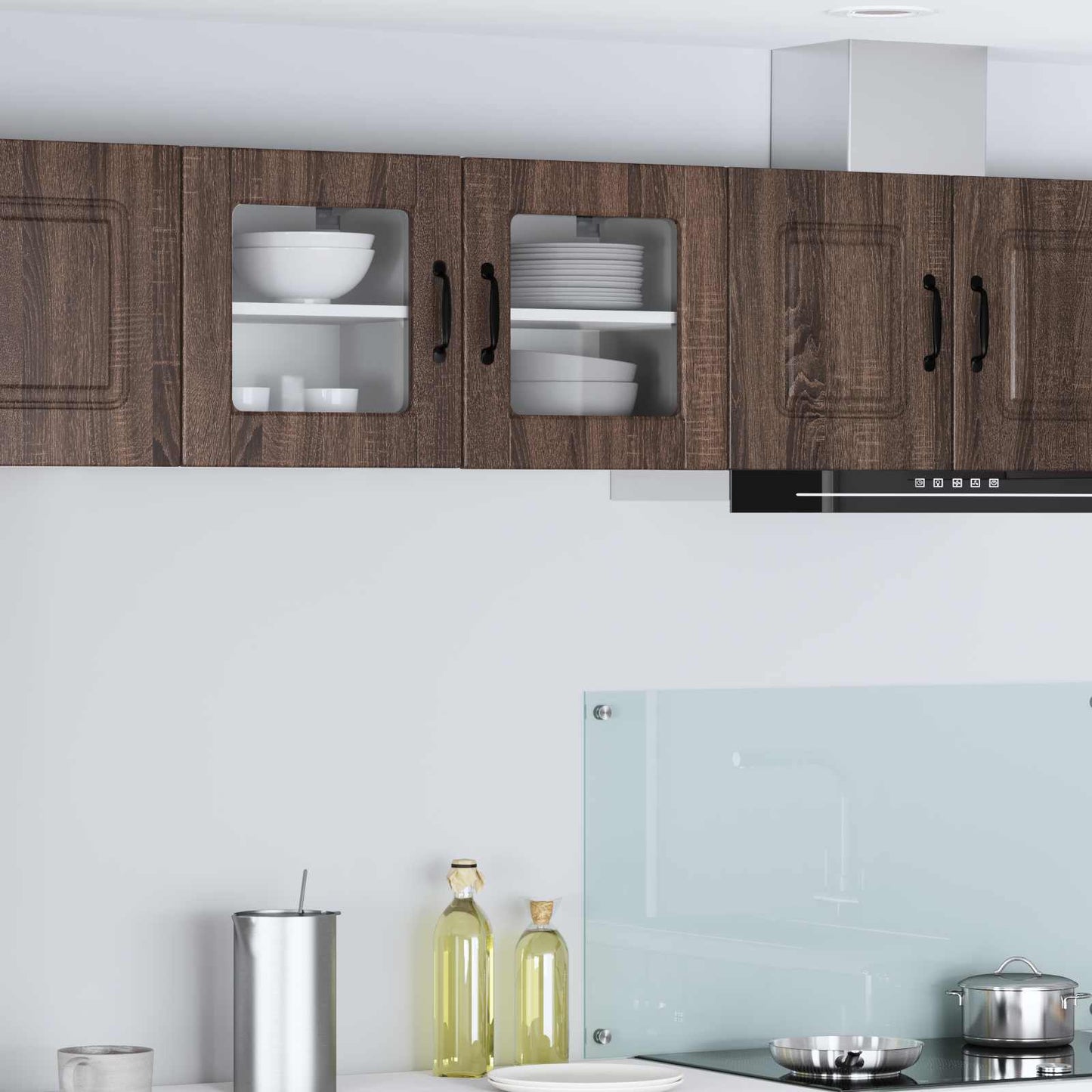 Wall Glass Cabinet Brown Oak 40 x 31 x 40 cm Engineered Wood