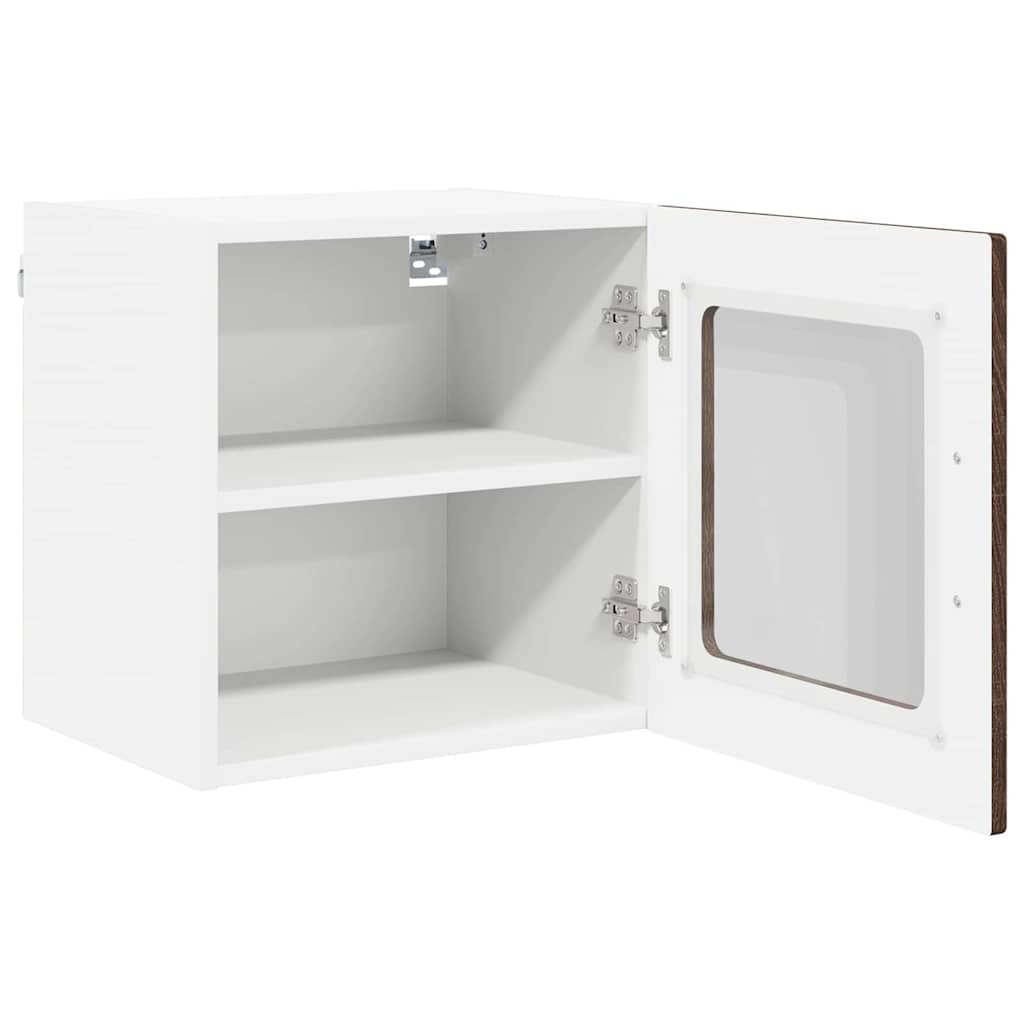 Wall Glass Cabinet Brown Oak 40 x 31 x 40 cm Engineered Wood