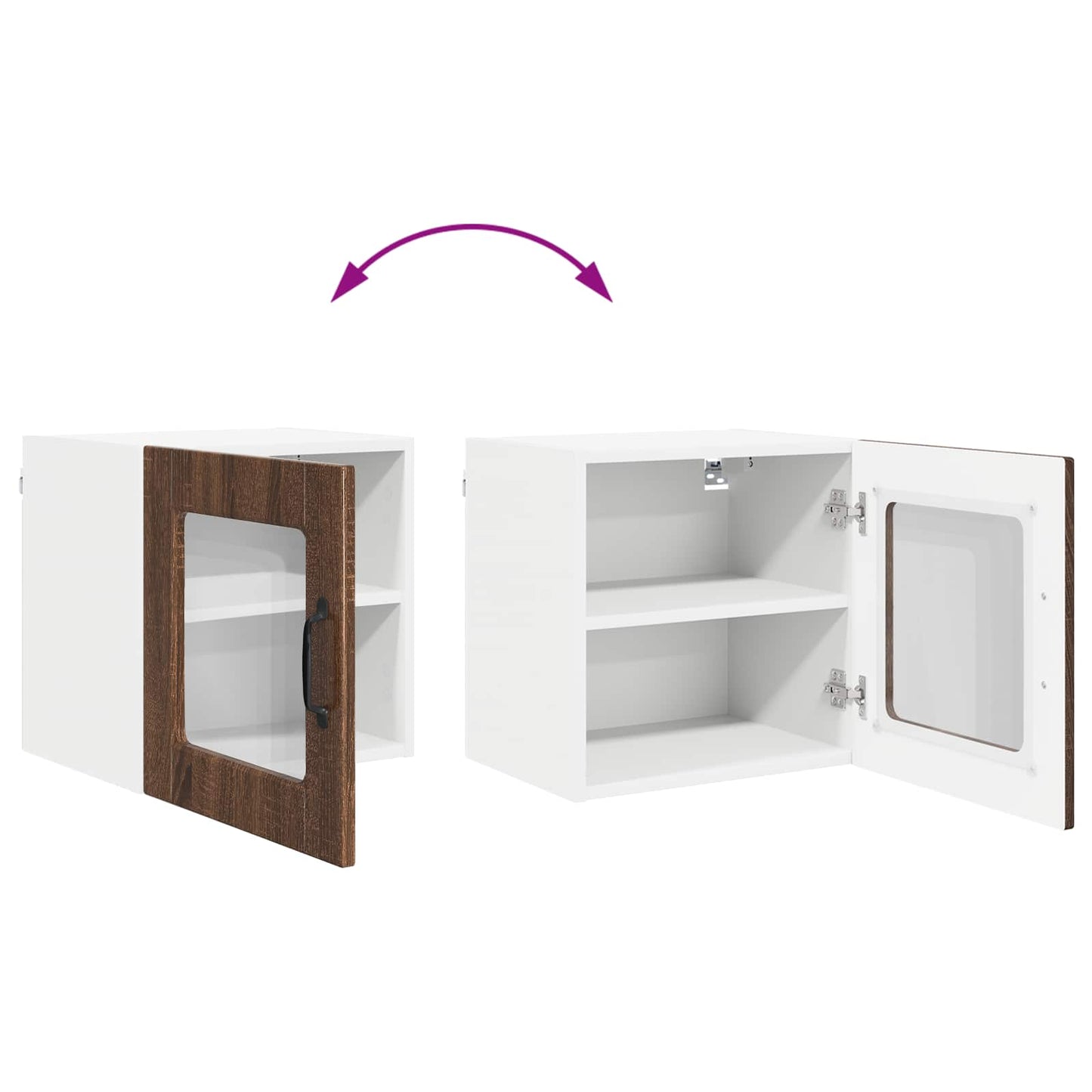 Wall Glass Cabinet Brown Oak 40 x 31 x 40 cm Engineered Wood