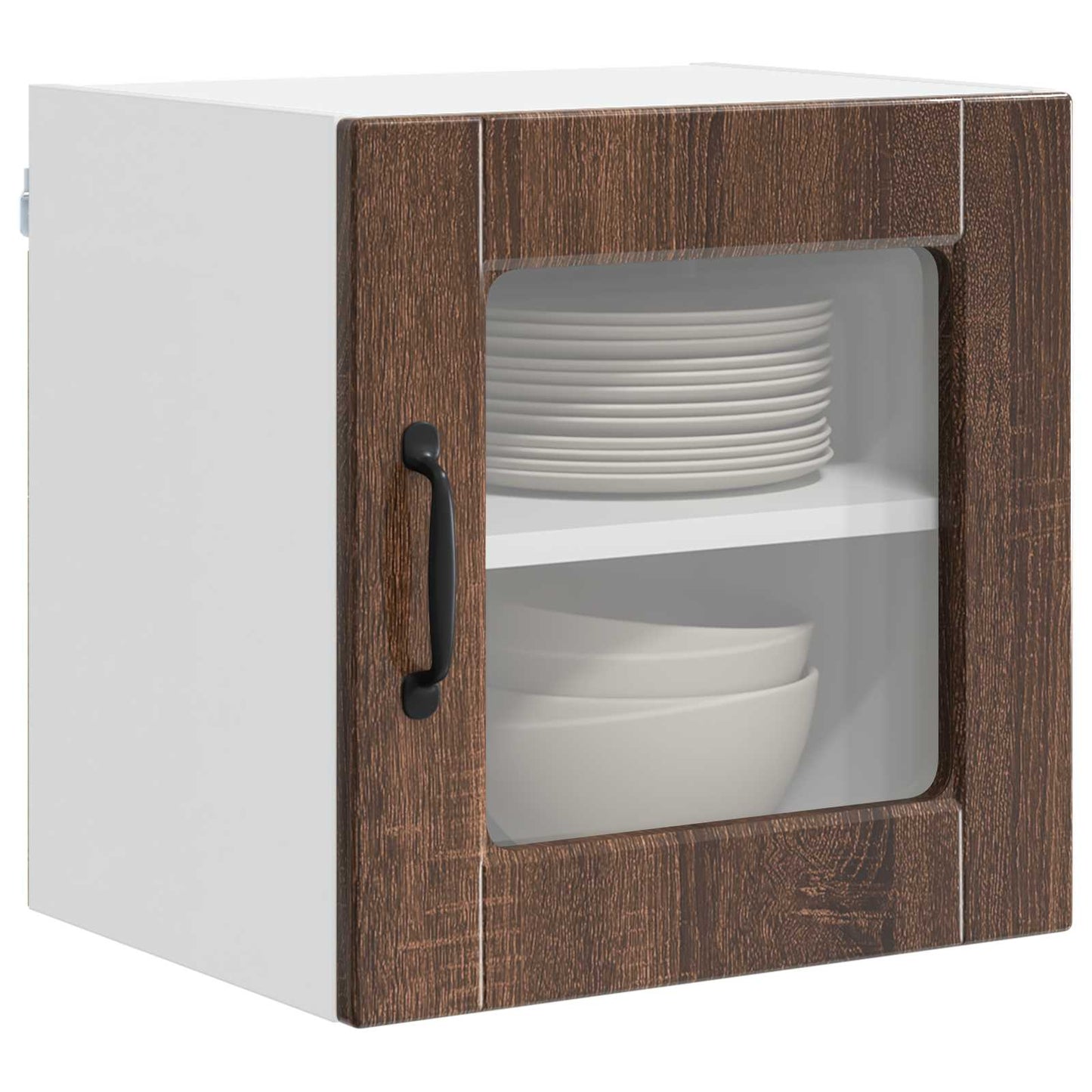 Wall Glass Cabinet Brown Oak 40 x 31 x 40 cm Engineered Wood