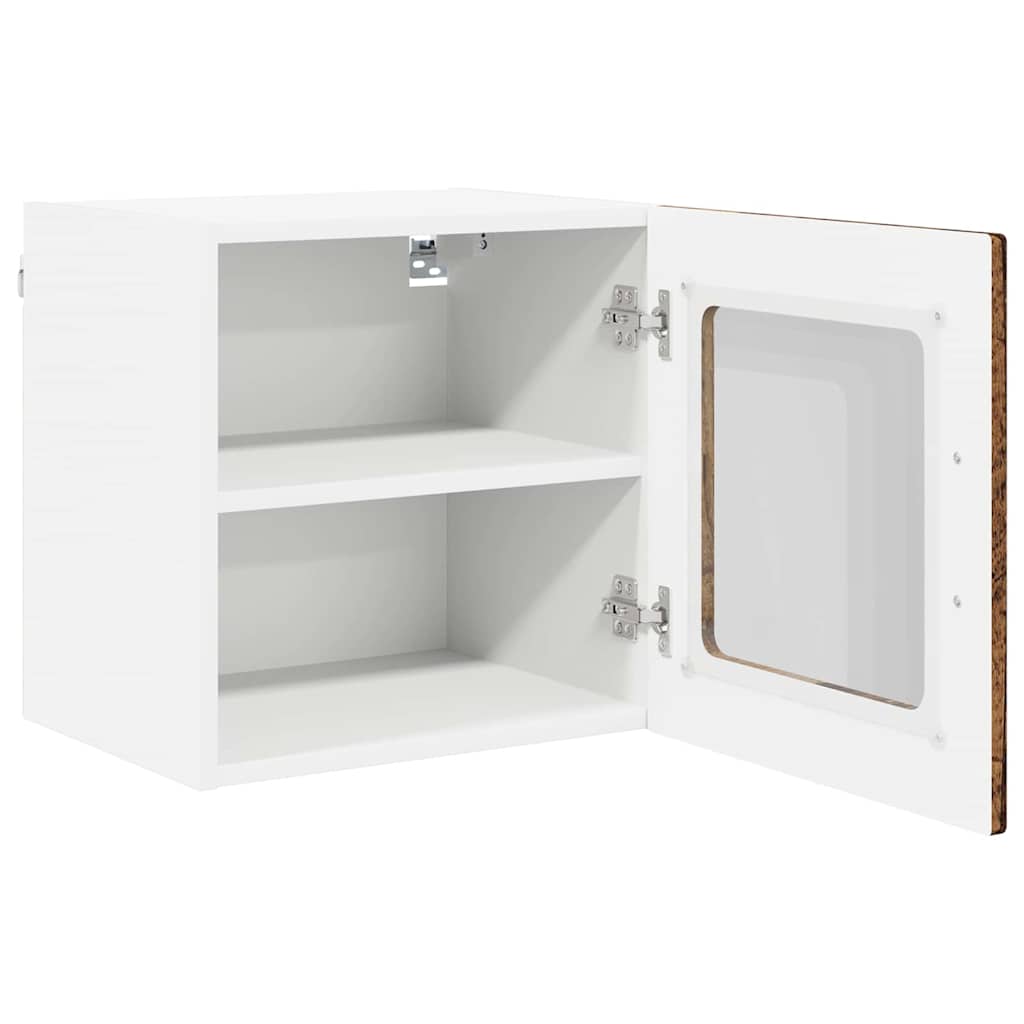 Wall Glass Cabinet PORTO 2 pcs Old Wood 40 x 31 x 40 cm