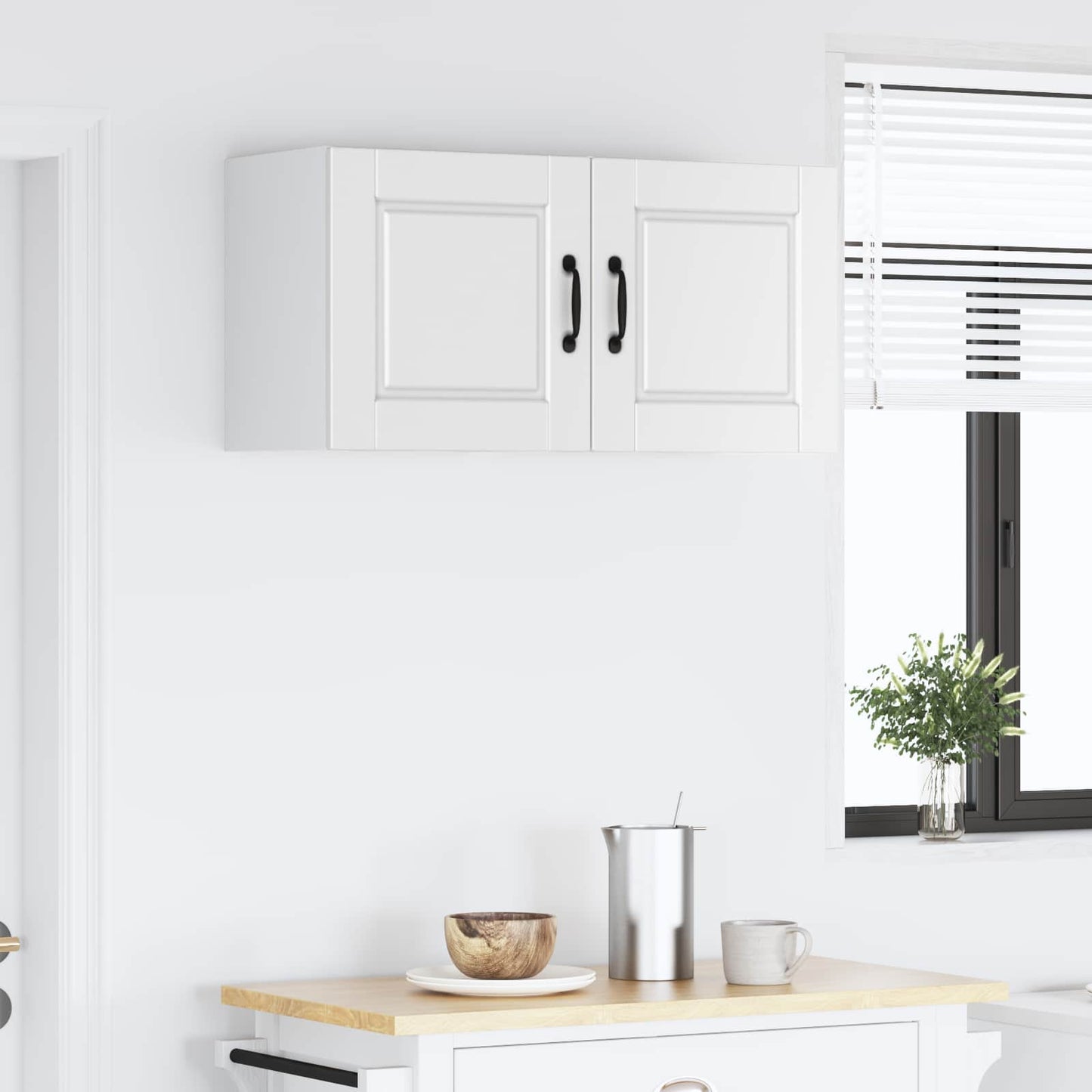 Wall Cabinet PORTO 2 pcs White Engineered Wood