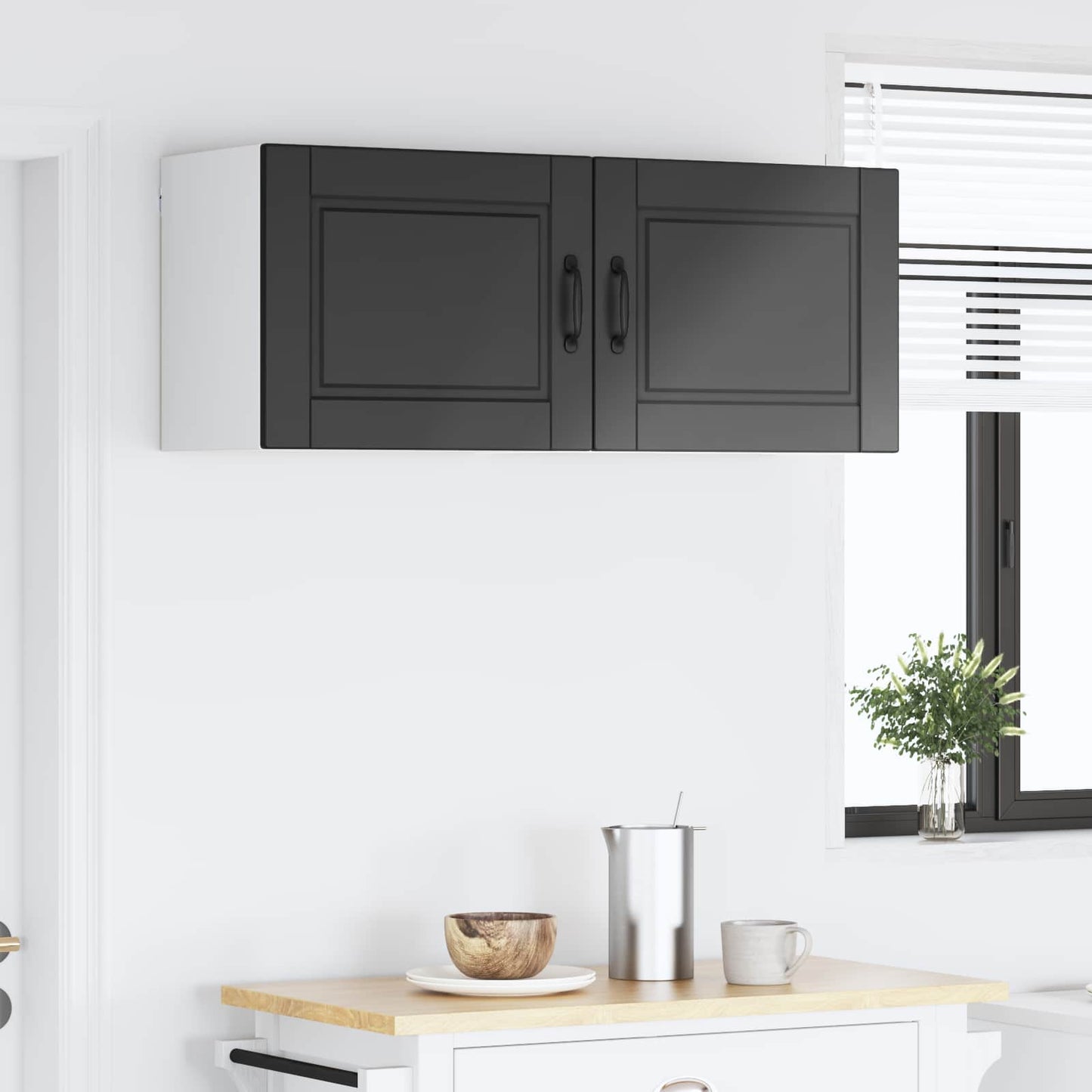Wall Cabinet PORTO 2 pcs Black 50 x 31 x 40 cm Engineered Wood