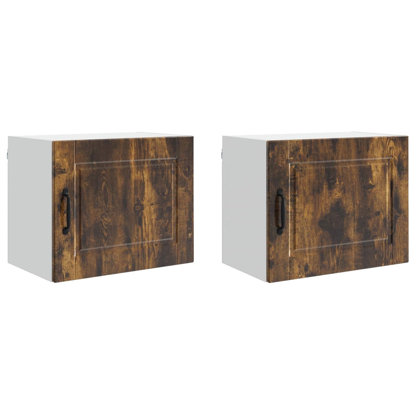 Wall Cabinet PORTO 2 pcs Smoked Oak Engineered Wood