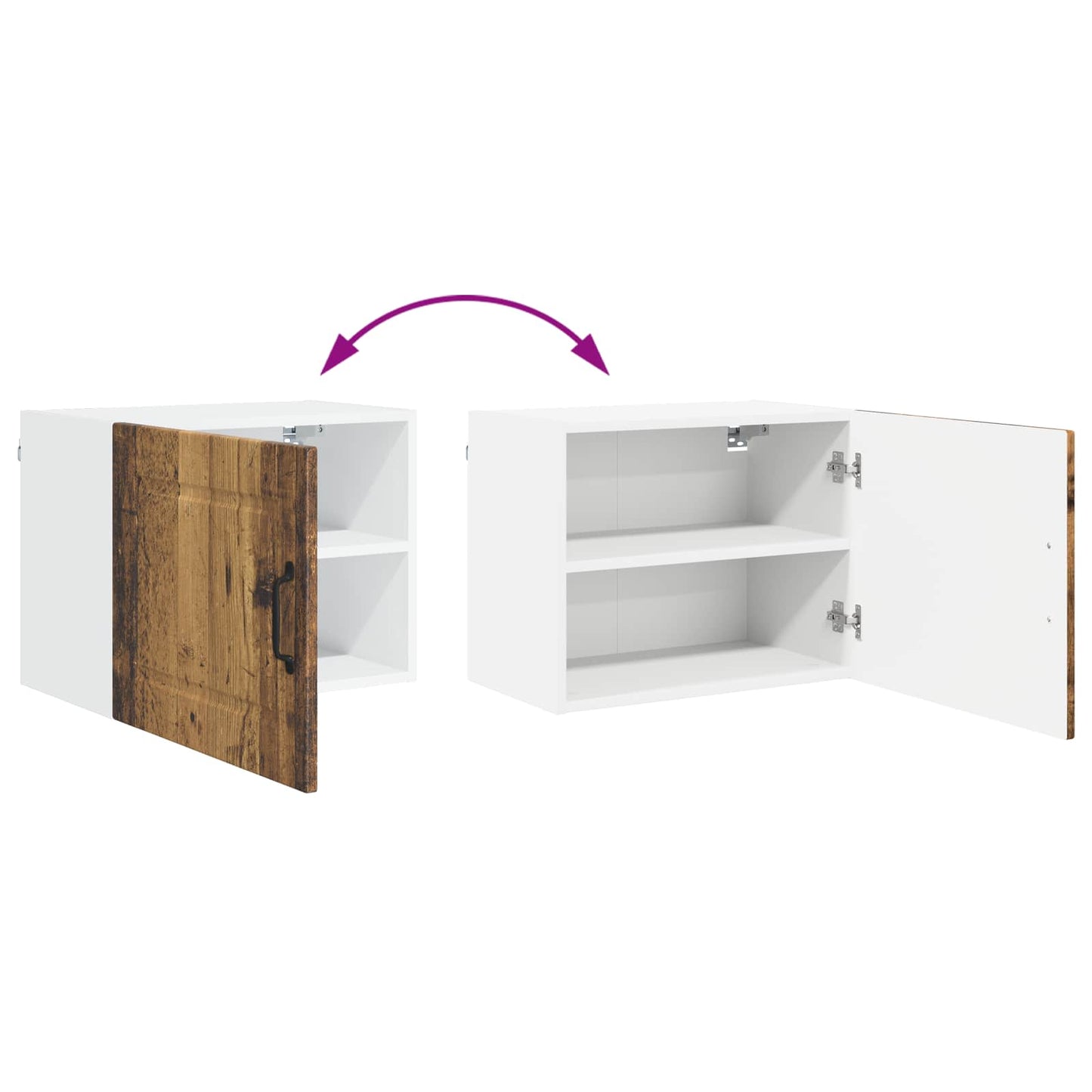 Wall Cabinet PORTO 2 pcs Old Wood 50 x 31 x 40 cm