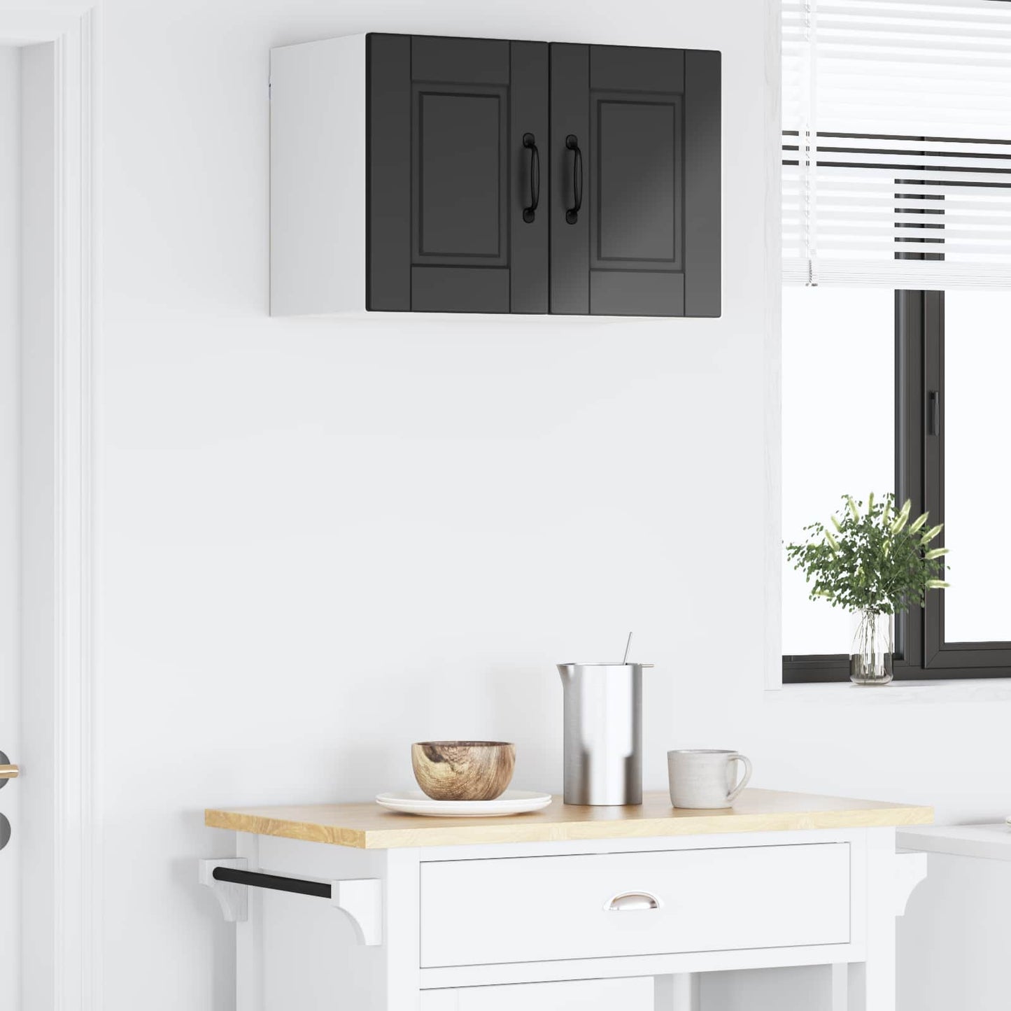 Wall Cabinet PORTO Black 60 x 31 x 40 cm Engineered Wood