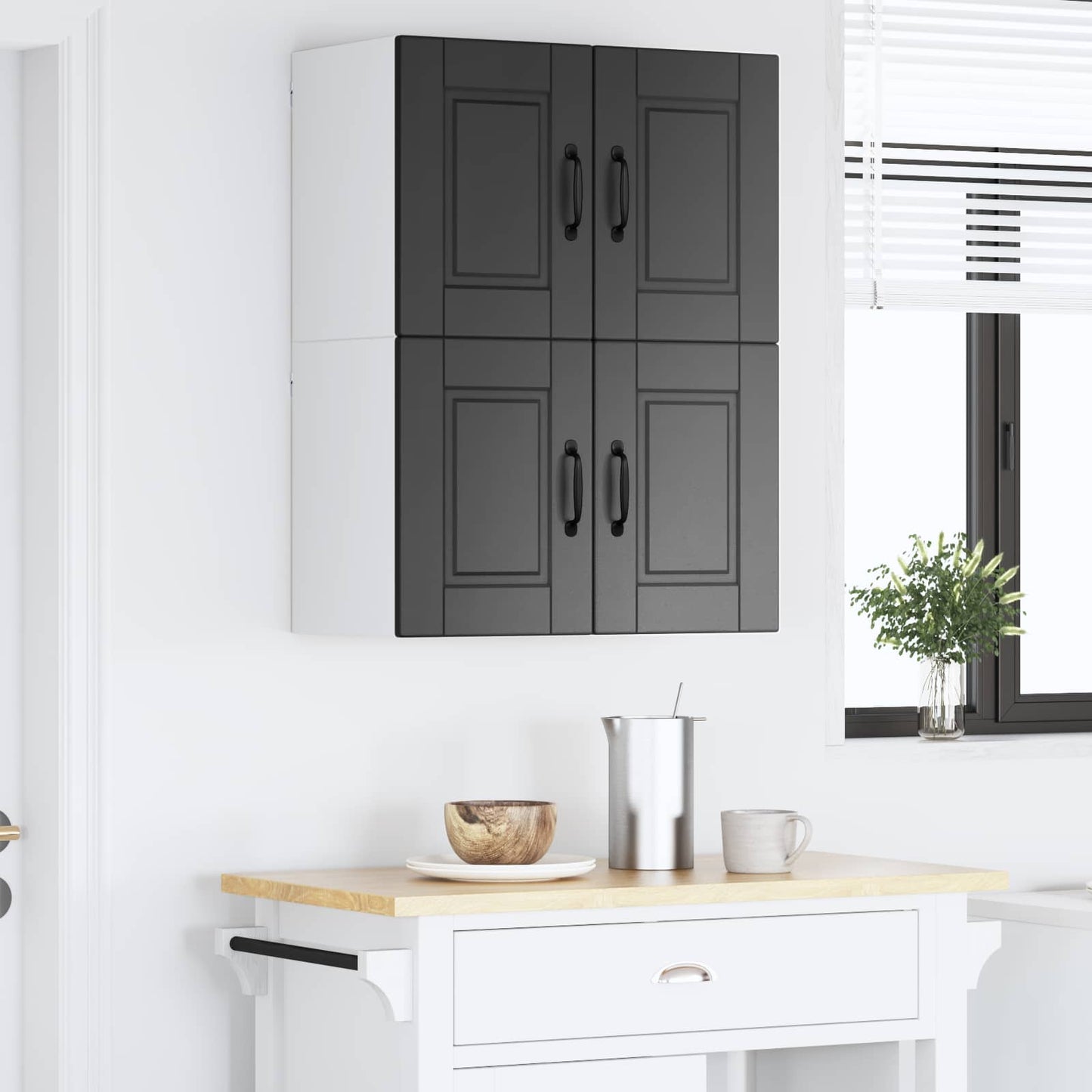 Wall Cabinet PORTO 2 pcs Black 60 x 31 x 40 cm Engineered Wood