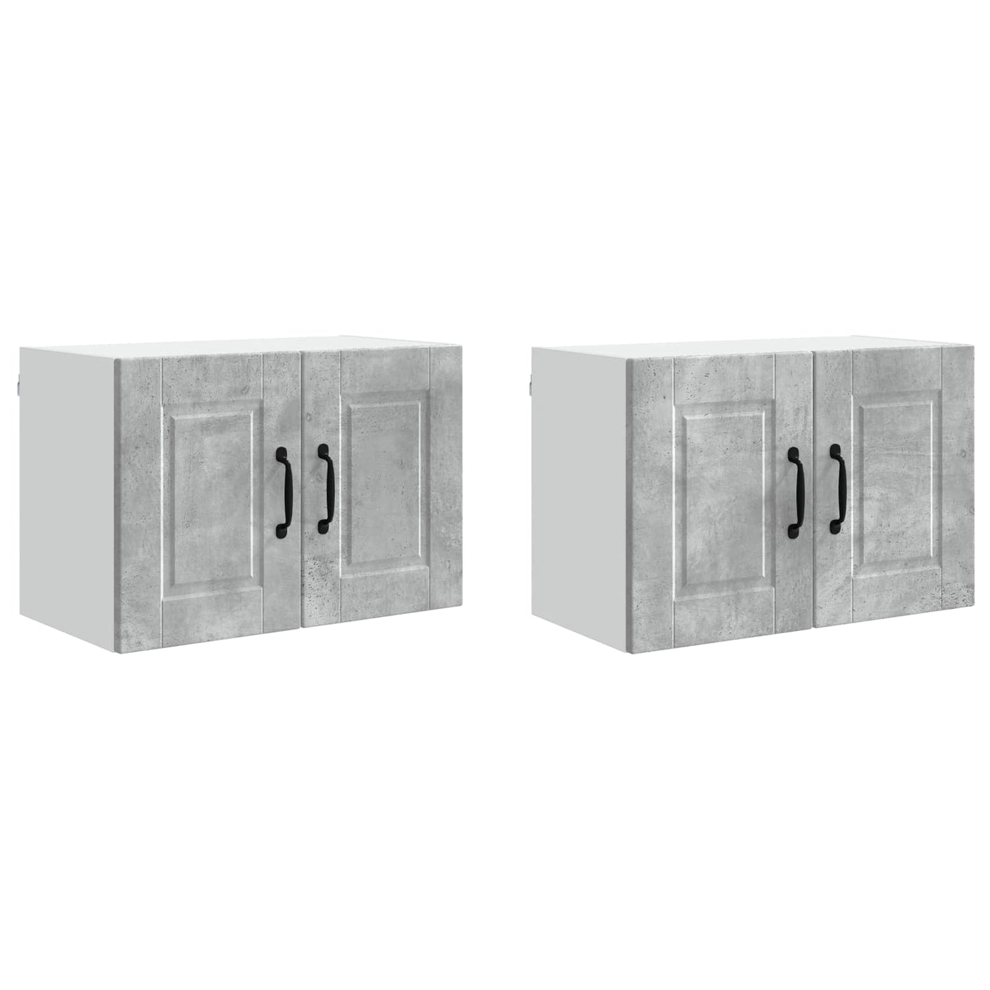 Wall Cabinet PORTO 2 pcs Concrete Grey Engineered Wood