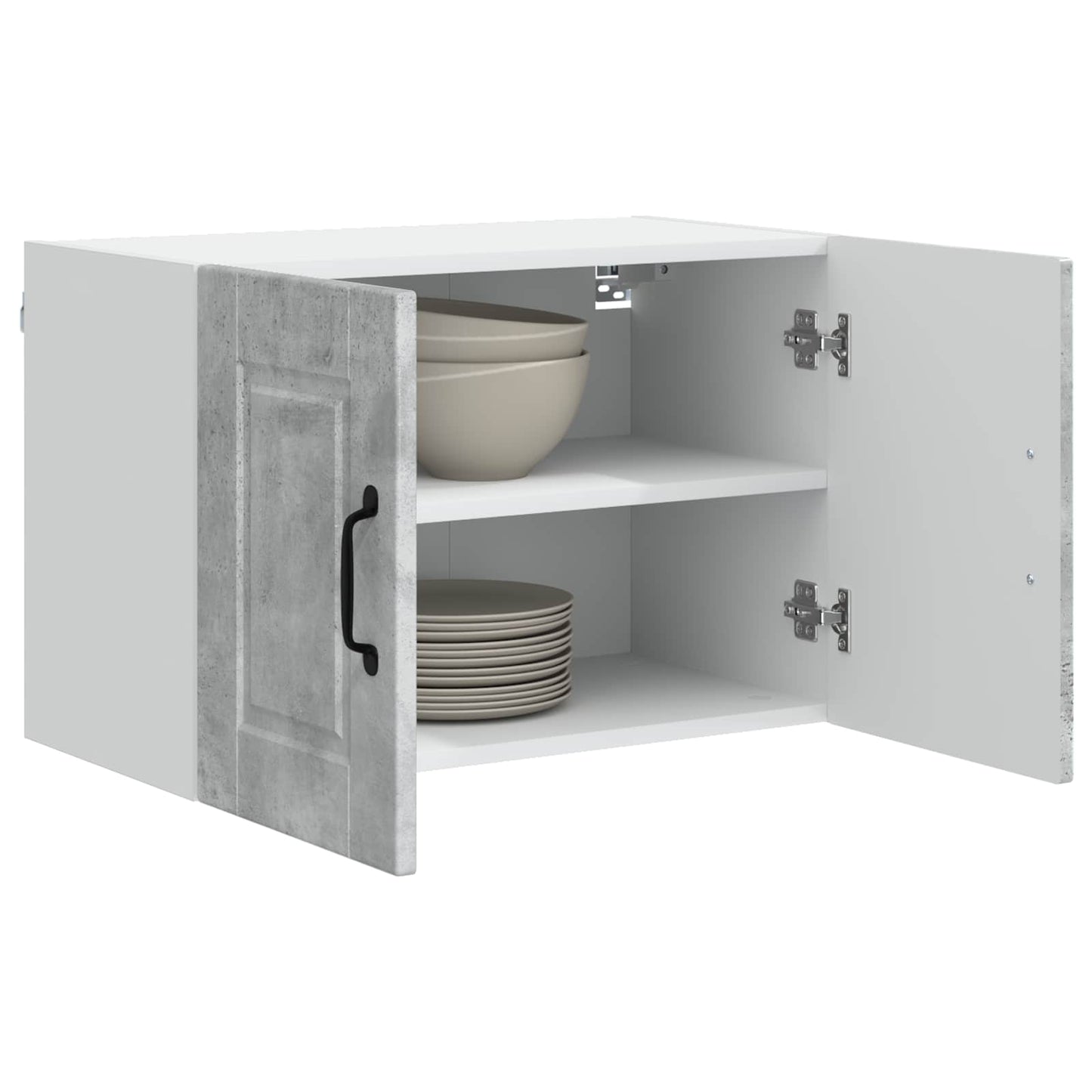 Wall Cabinet PORTO 2 pcs Concrete Grey Engineered Wood