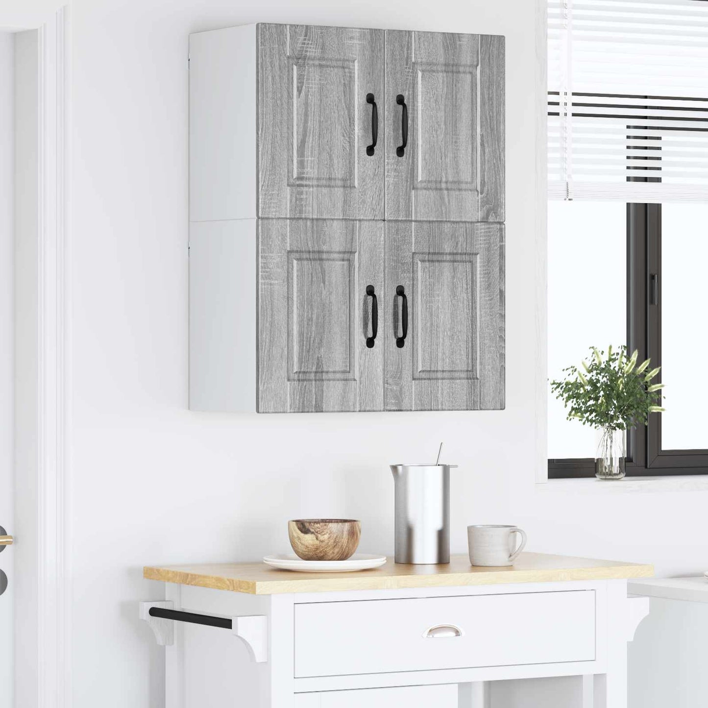 Wall Cabinet PORTO 2 pcs Grey Sonoma Engineered Wood
