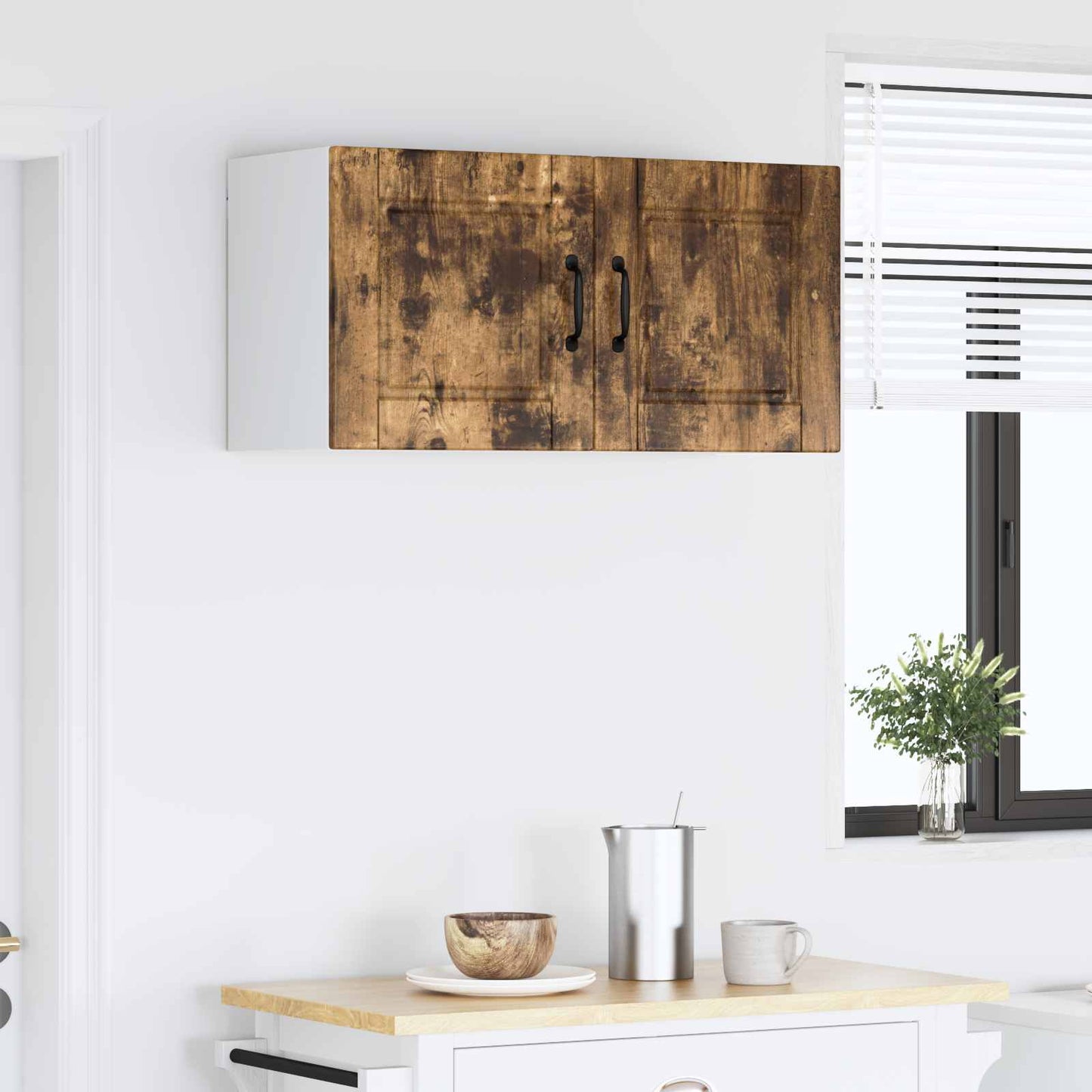 Wall Cabinet PORTO Smoked Oak 80 x 31 x 40 cm Engineered Wood