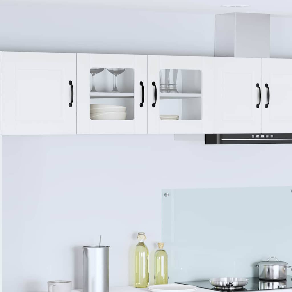Wall Glass Cabinet White 80 x 31 x 40 cm Engineered Wood
