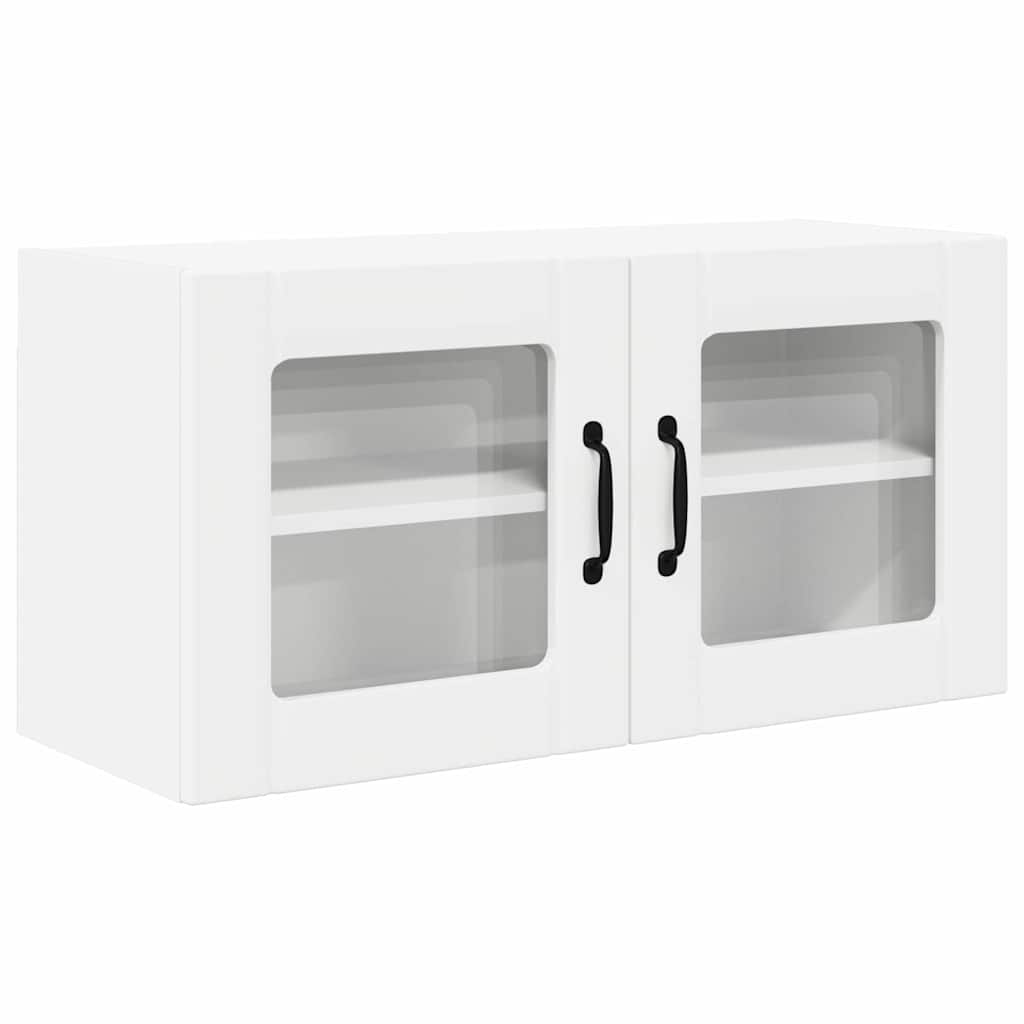 Wall Glass Cabinet White 80 x 31 x 40 cm Engineered Wood