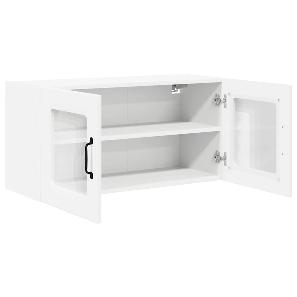 Wall Glass Cabinet White 80 x 31 x 40 cm Engineered Wood