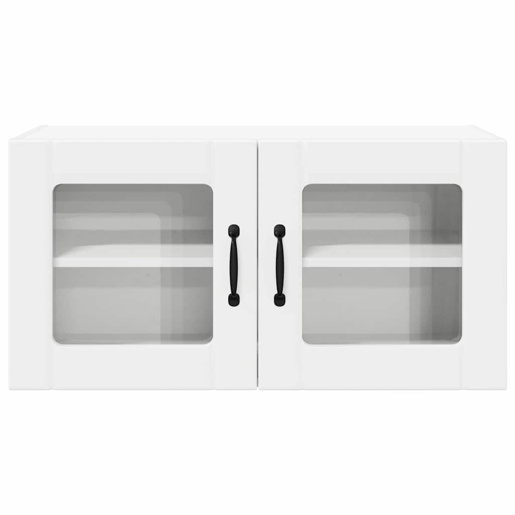 Wall Glass Cabinet White 80 x 31 x 40 cm Engineered Wood
