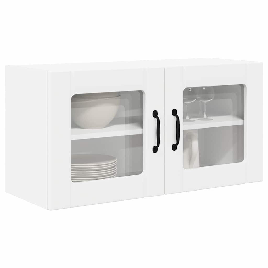 Wall Glass Cabinet White 80 x 31 x 40 cm Engineered Wood