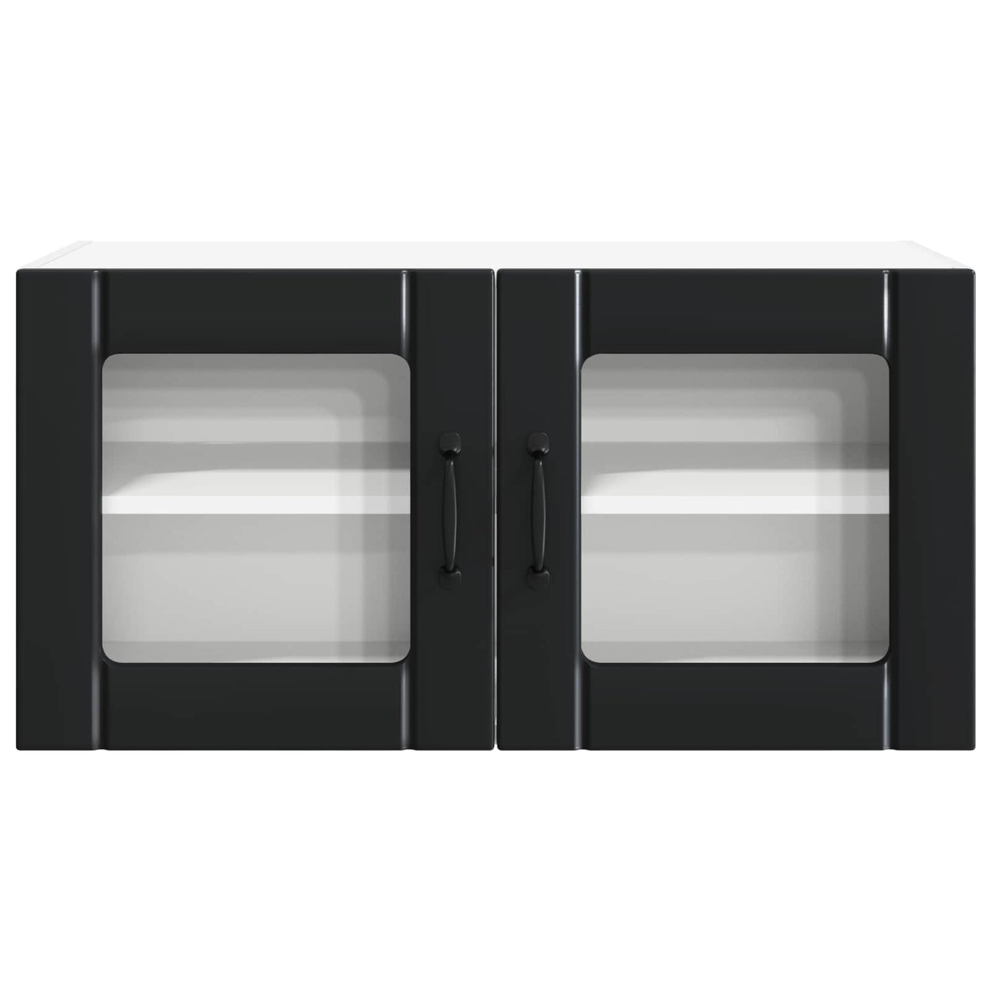 Wall Glass Cabinet PORTO Black 80 x 31 x 40 cm Engineered Wood