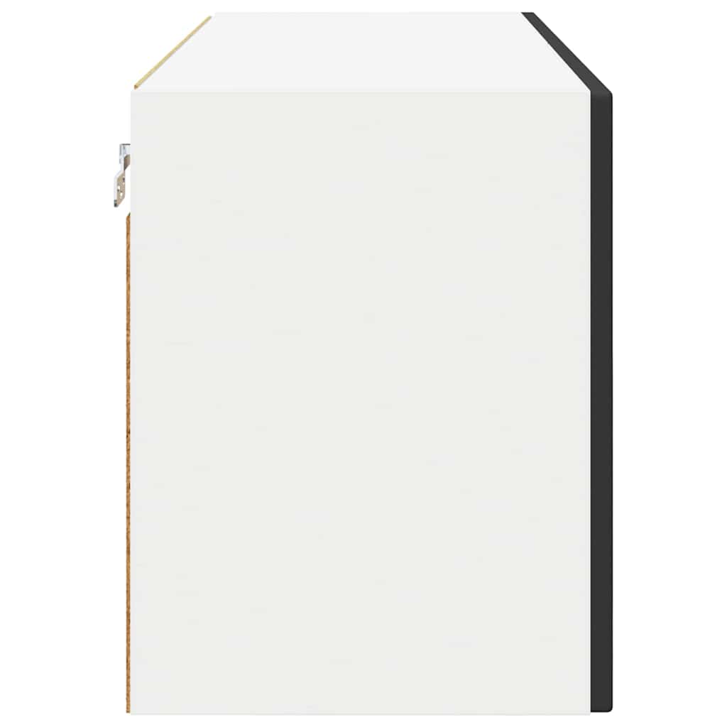 Wall Glass Cabinet PORTO Black 80 x 31 x 40 cm Engineered Wood