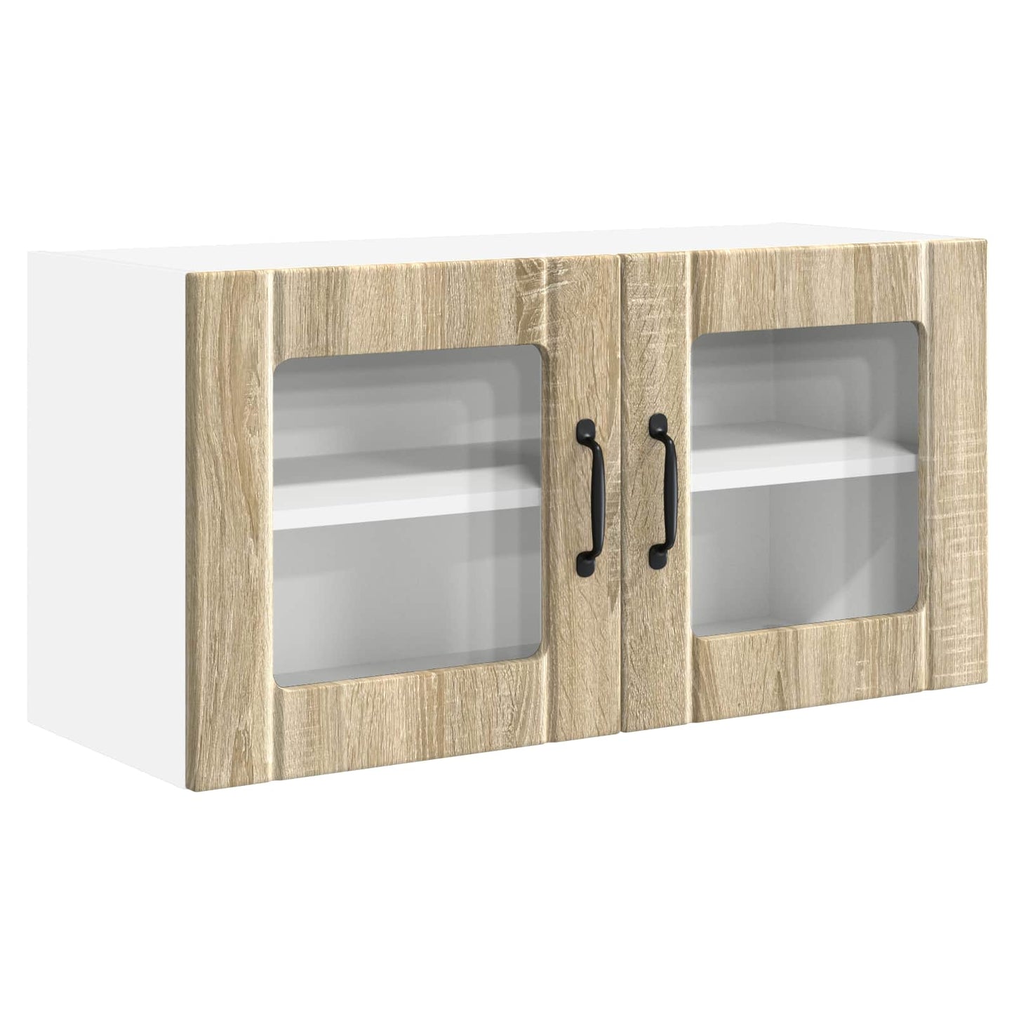 Wall Glass Cabinet PORTO Sonoma Oak 80 x 31 x 40 cm