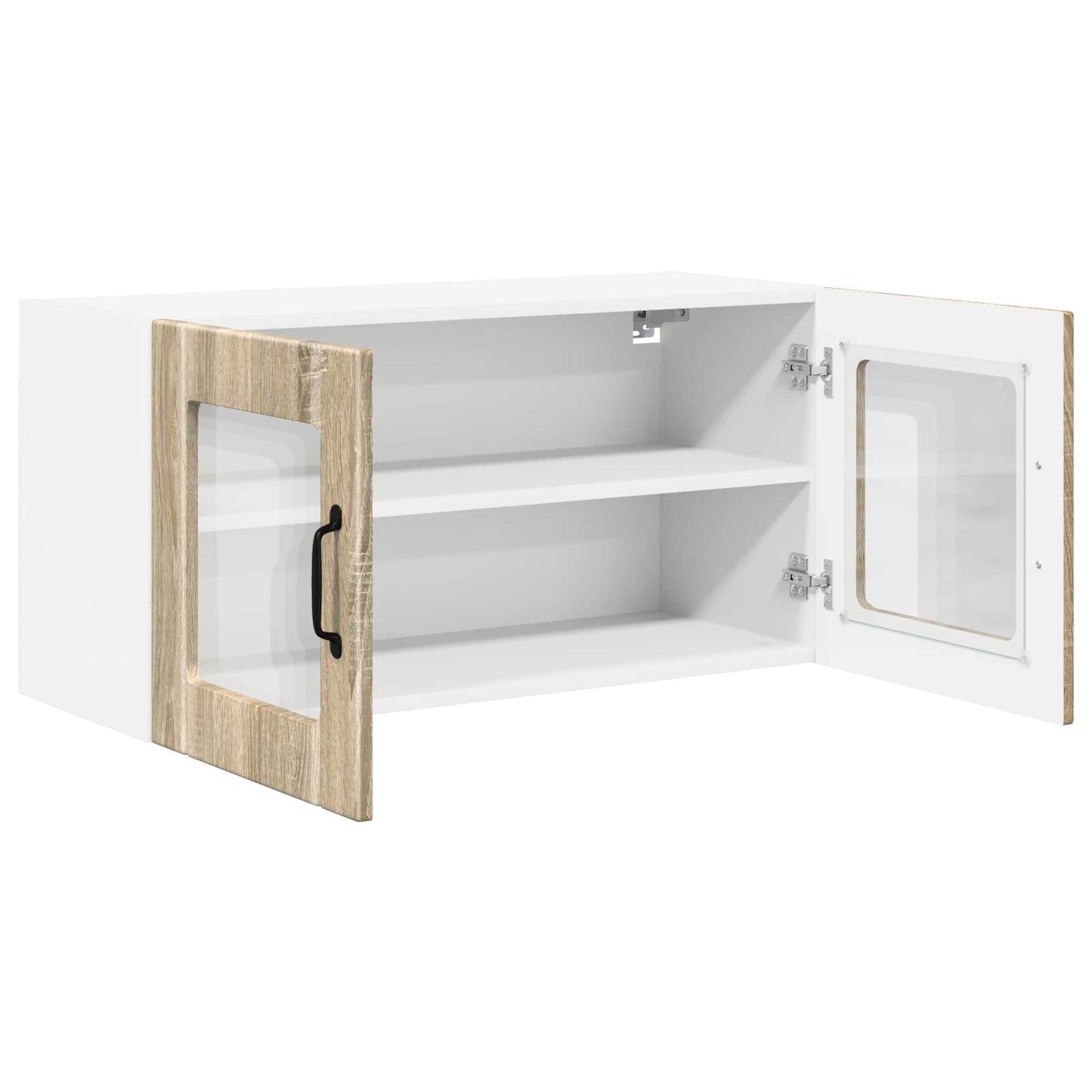 Wall Glass Cabinet PORTO Sonoma Oak 80 x 31 x 40 cm
