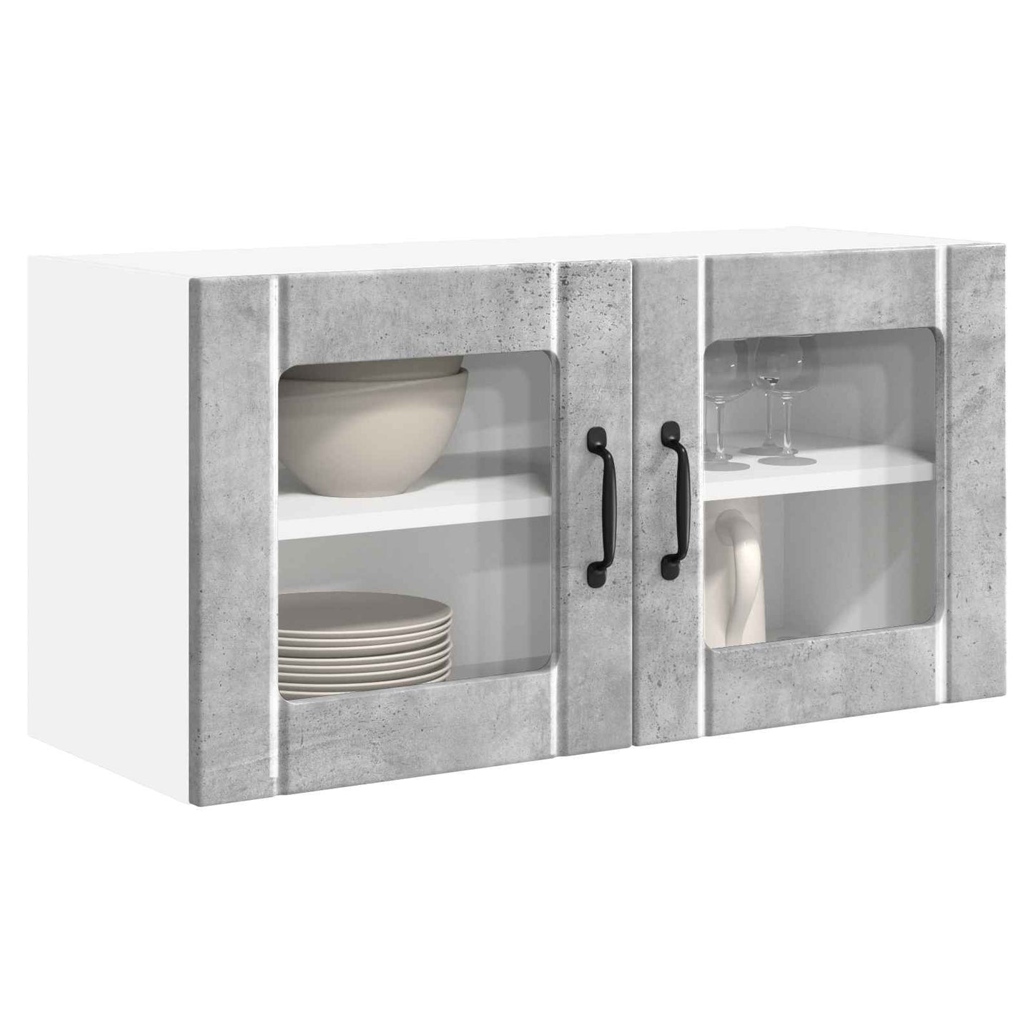Wall Glass Cabinet PORTO Concrete Grey 80 x 31 x 40 cm