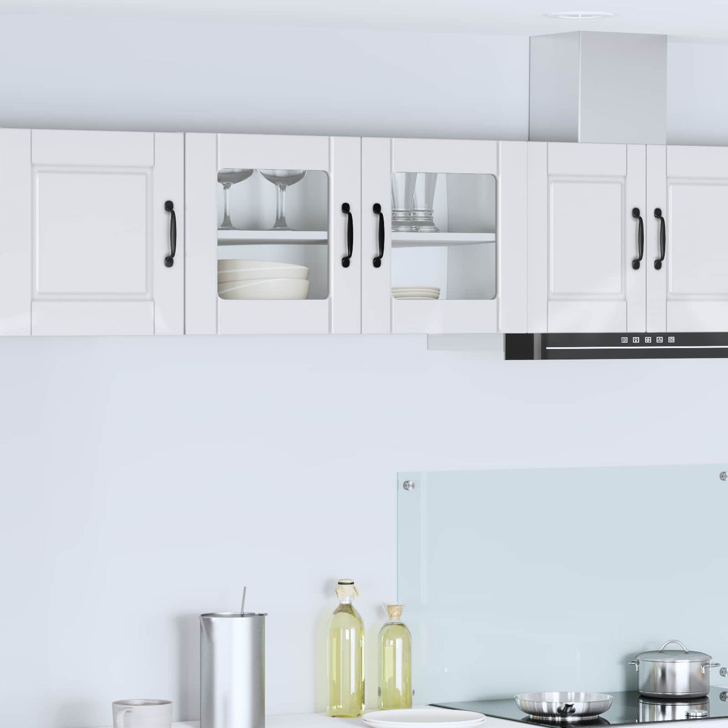 Wall Glass Cabinet PORTO High Gloss White 80 x 31 x 40 cm