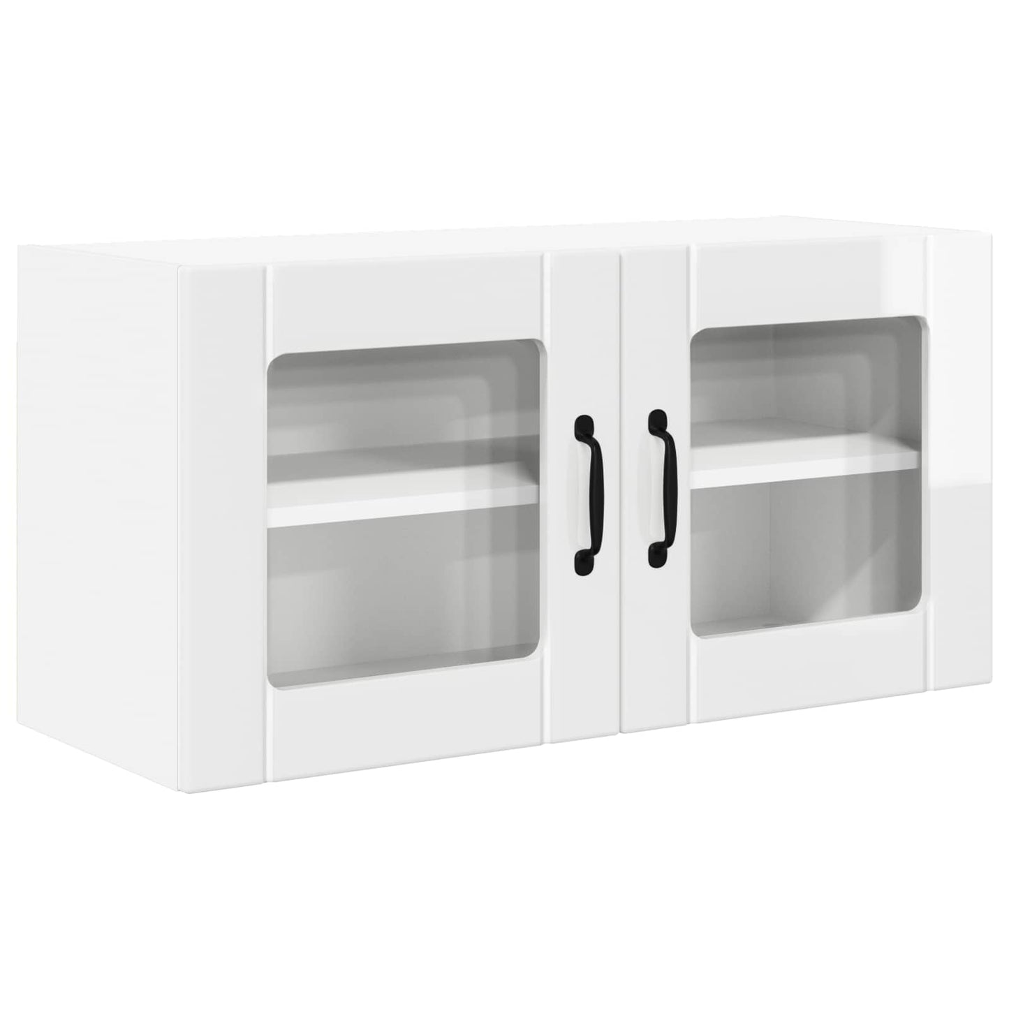Wall Glass Cabinet PORTO High Gloss White 80 x 31 x 40 cm