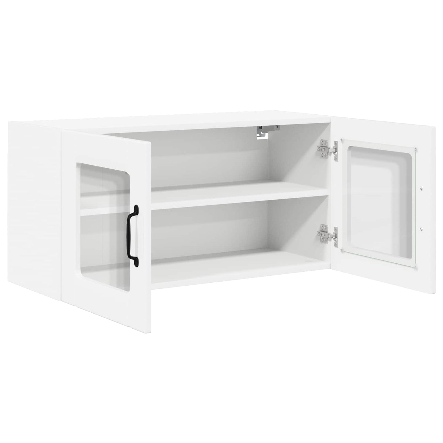 Wall Glass Cabinet PORTO High Gloss White 80 x 31 x 40 cm