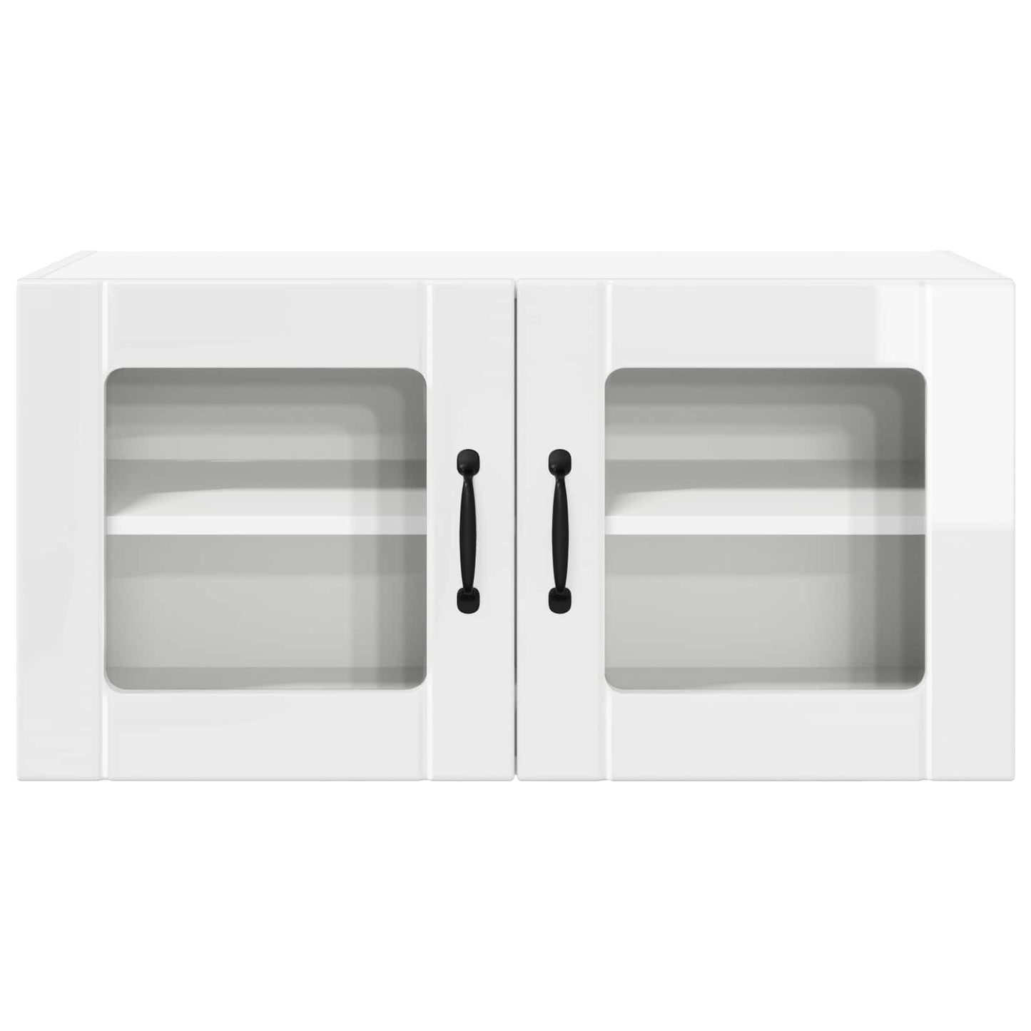 Wall Glass Cabinet PORTO High Gloss White 80 x 31 x 40 cm
