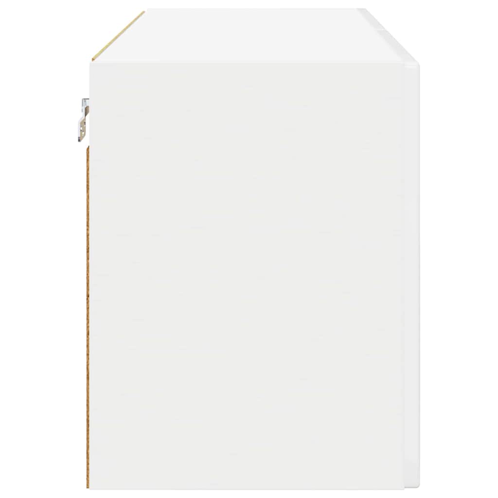 Wall Glass Cabinet PORTO High Gloss White 80 x 31 x 40 cm