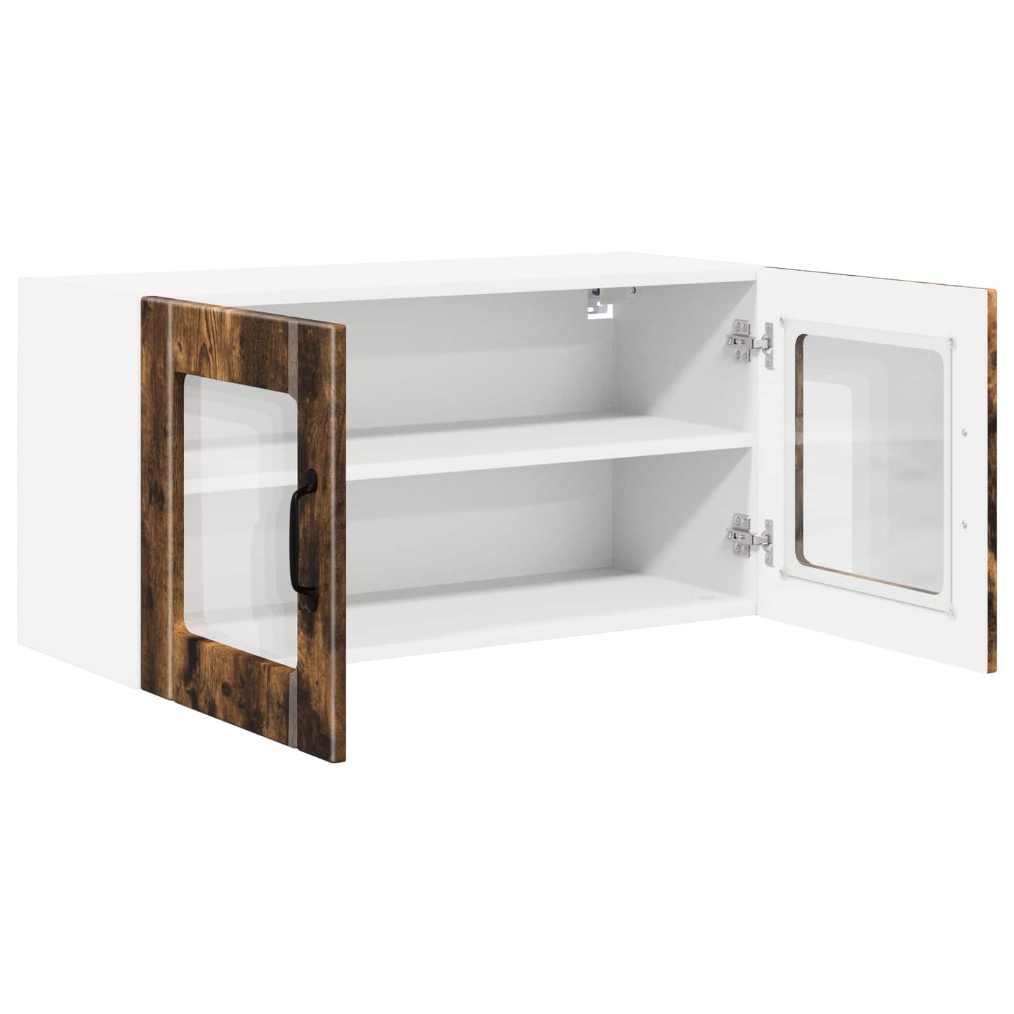 Wall Glass Cabinet PORTO Smoked Oak 80 x 31 x 40 cm