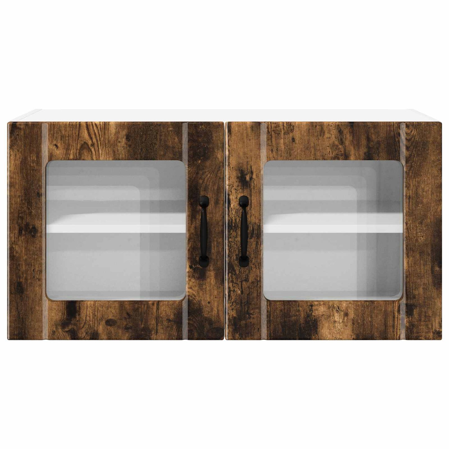 Wall Glass Cabinet PORTO Smoked Oak 80 x 31 x 40 cm