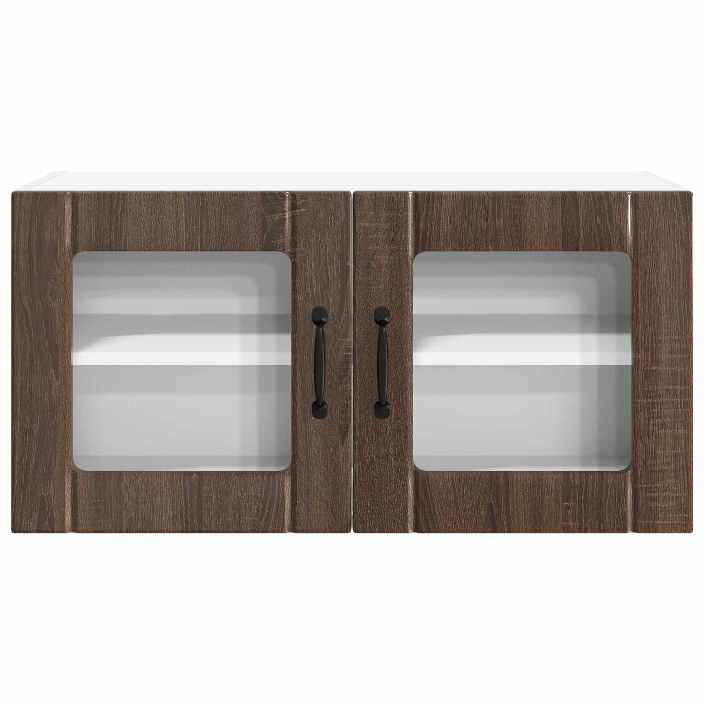 Wall Glass Cabinet PORTO Brown Oak 80 x 31 x 40 cm