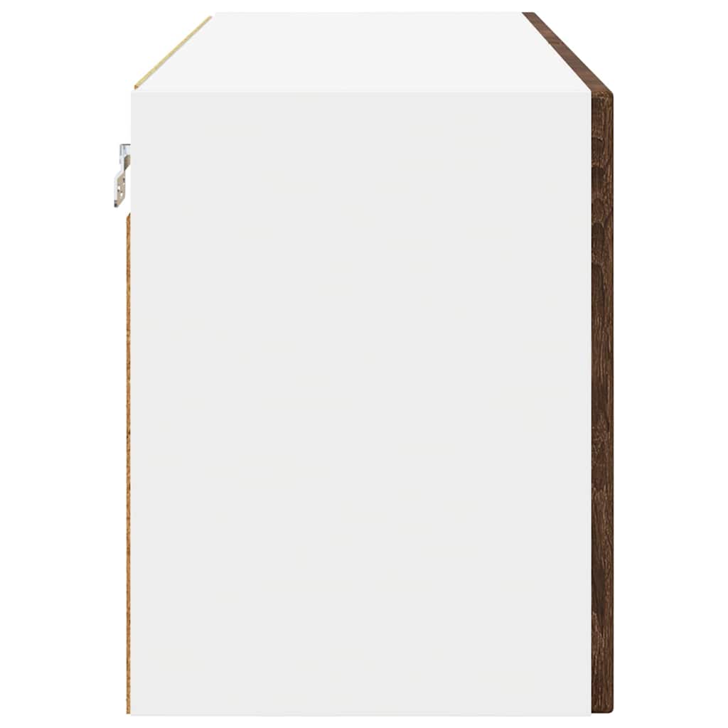 Wall Glass Cabinet PORTO Brown Oak 80 x 31 x 40 cm