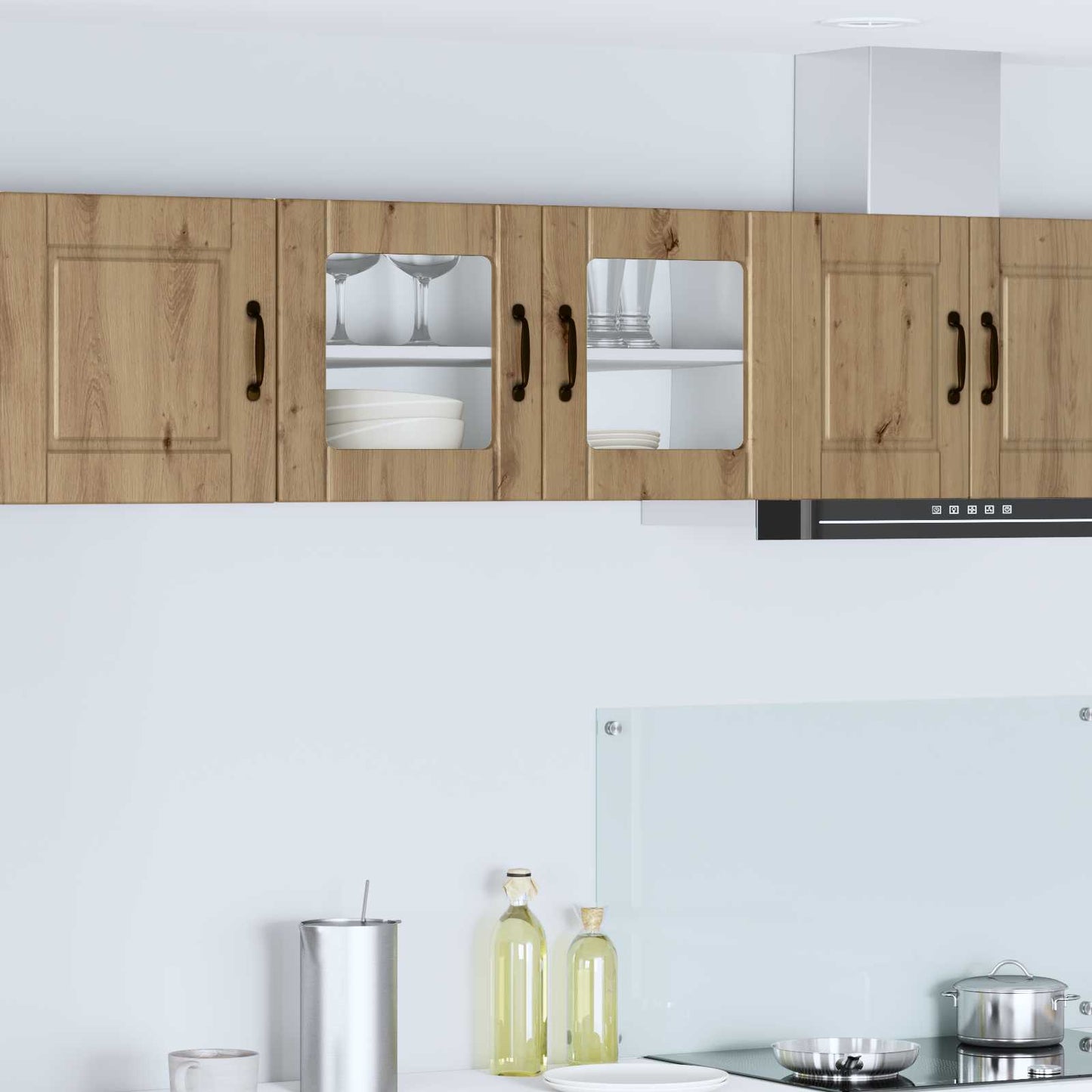 Wall Glass Cabinet PORTO Artisan Oak 80 x 31 x 40 cm
