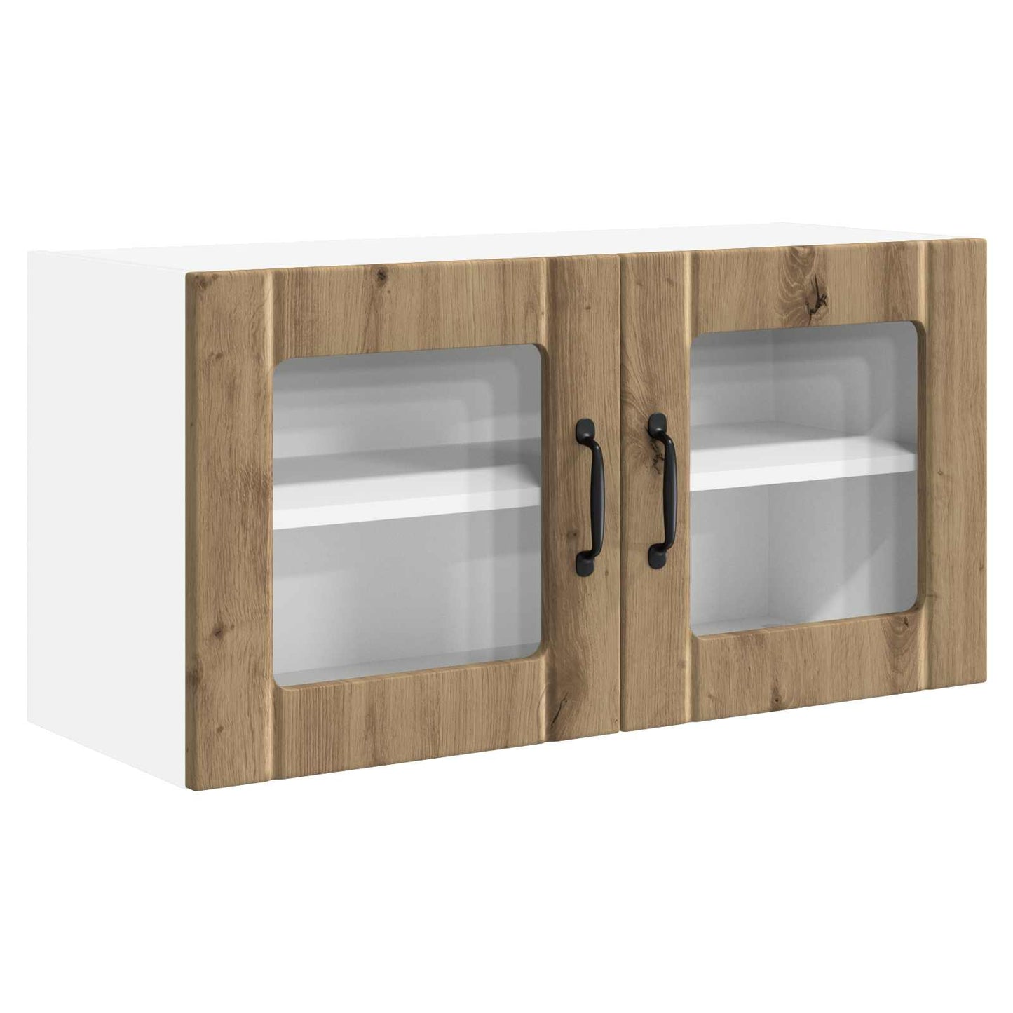 Wall Glass Cabinet PORTO Artisan Oak 80 x 31 x 40 cm