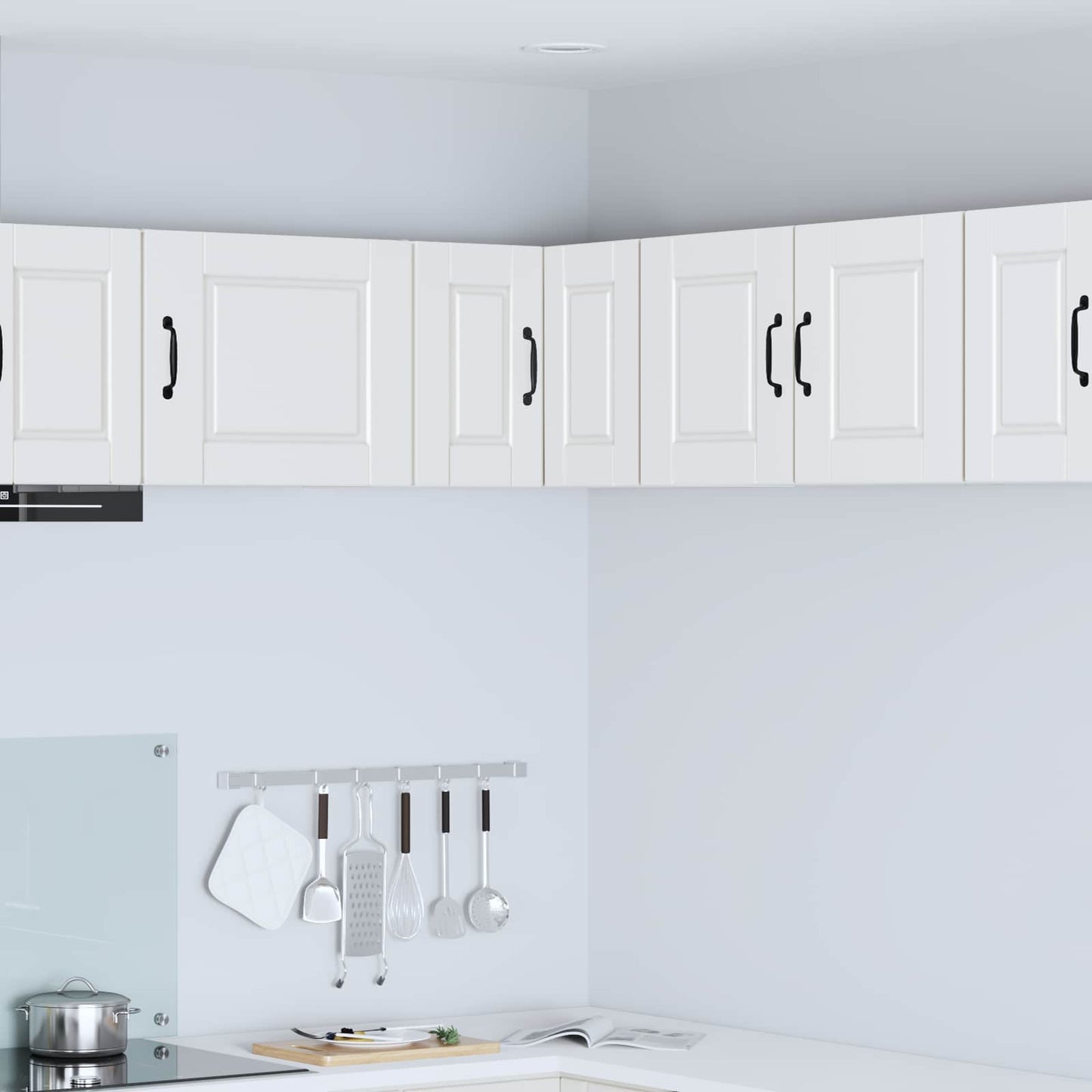 Wall Corner Cabinet PORTO White 57 x 57 x 40 cm Engineered Wood