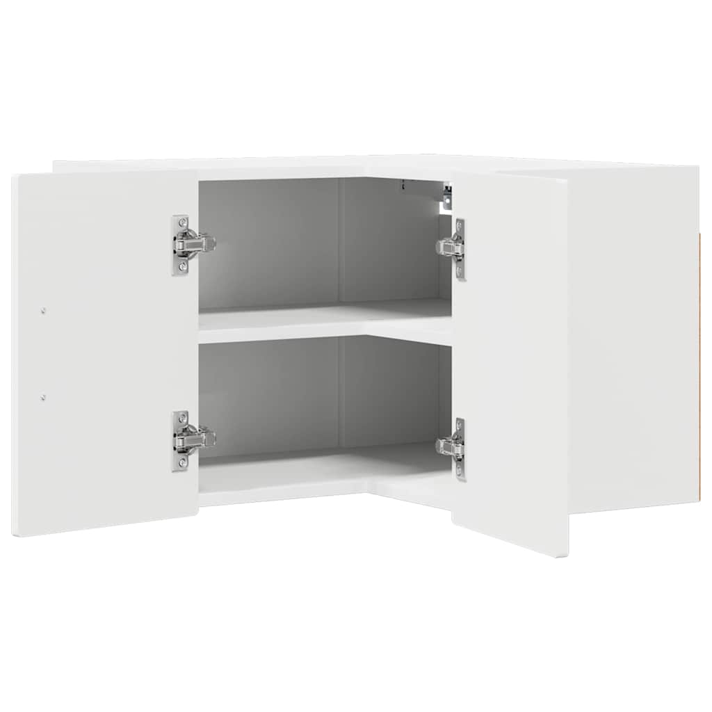 Wall Corner Cabinet PORTO White 57 x 57 x 40 cm Engineered Wood