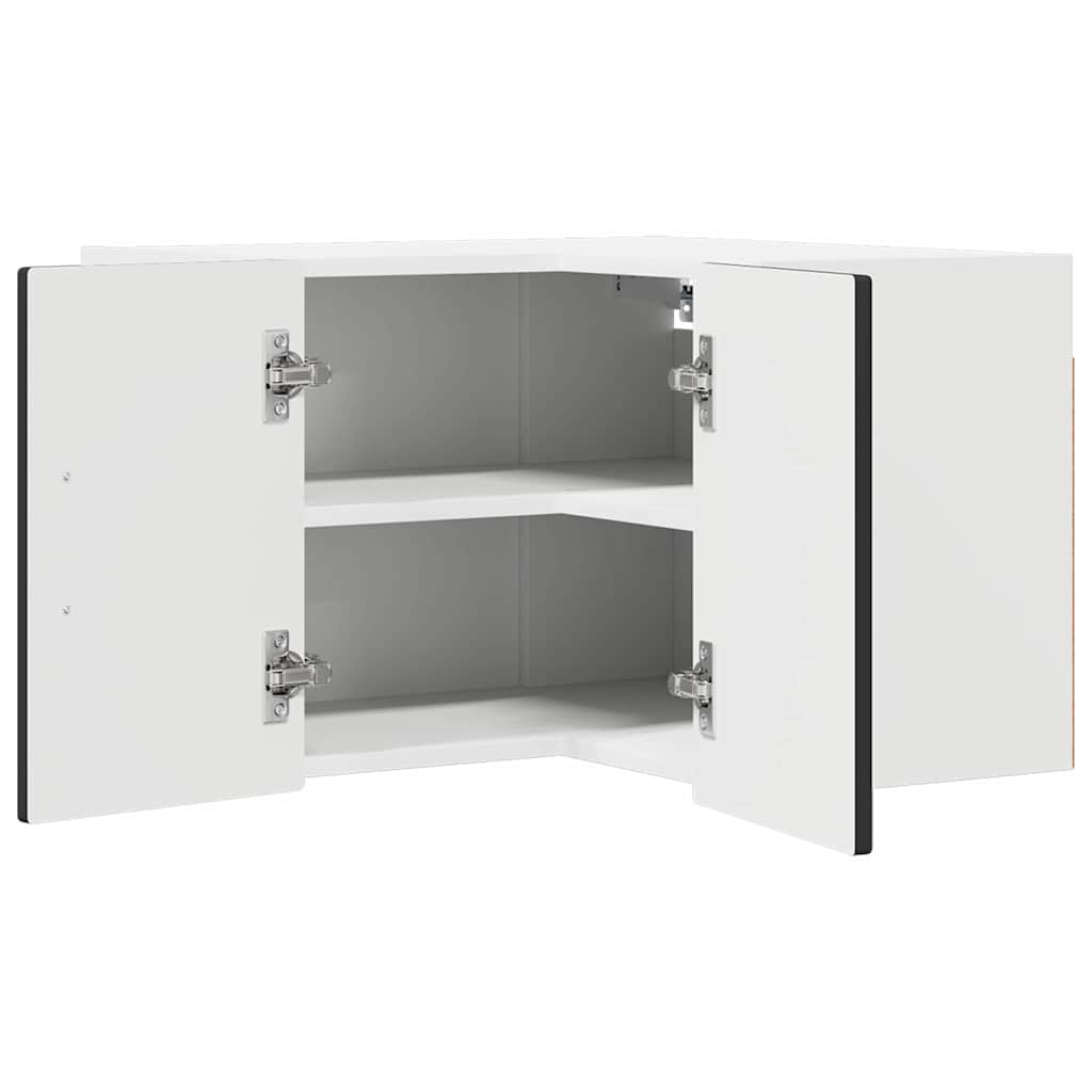 Wall Corner Cabinet PORTO Black 57 x 57 x 40 cm Engineered Wood